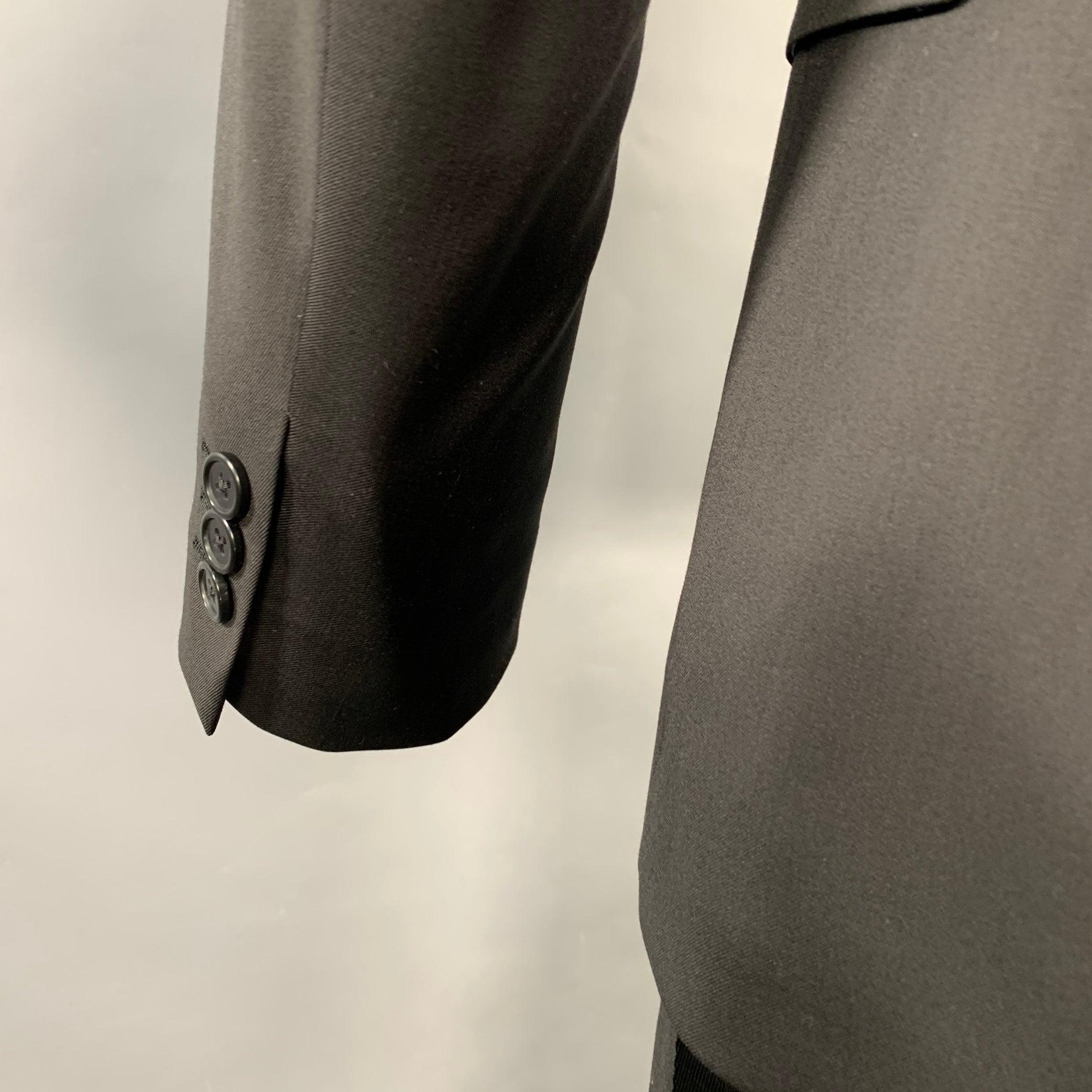 HELMUT LANG SS24 Taglia 42 Abito in lana nera con risvolto e cintura di sicurezza in vendita 1