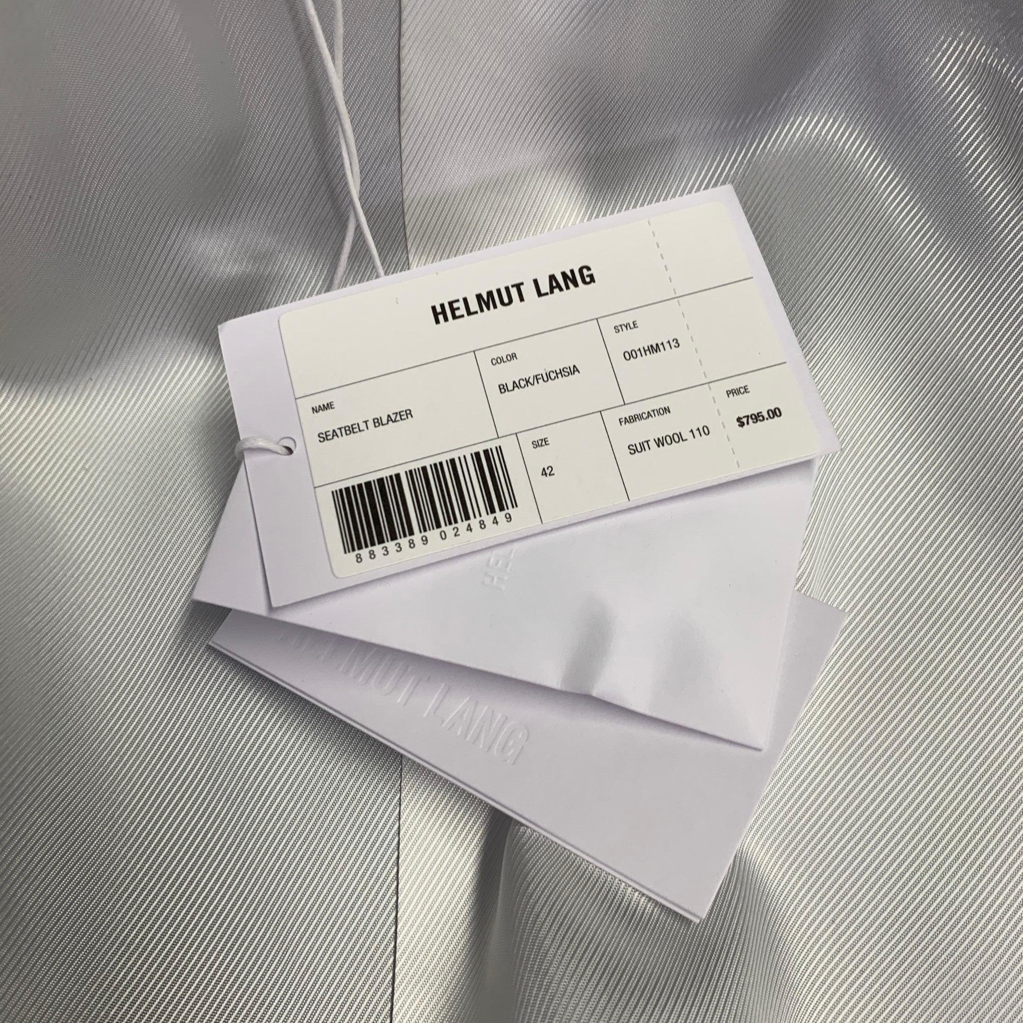 HELMUT LANG SS24 Taglia 42 Abito in lana nera con risvolto e cintura di sicurezza in vendita 2