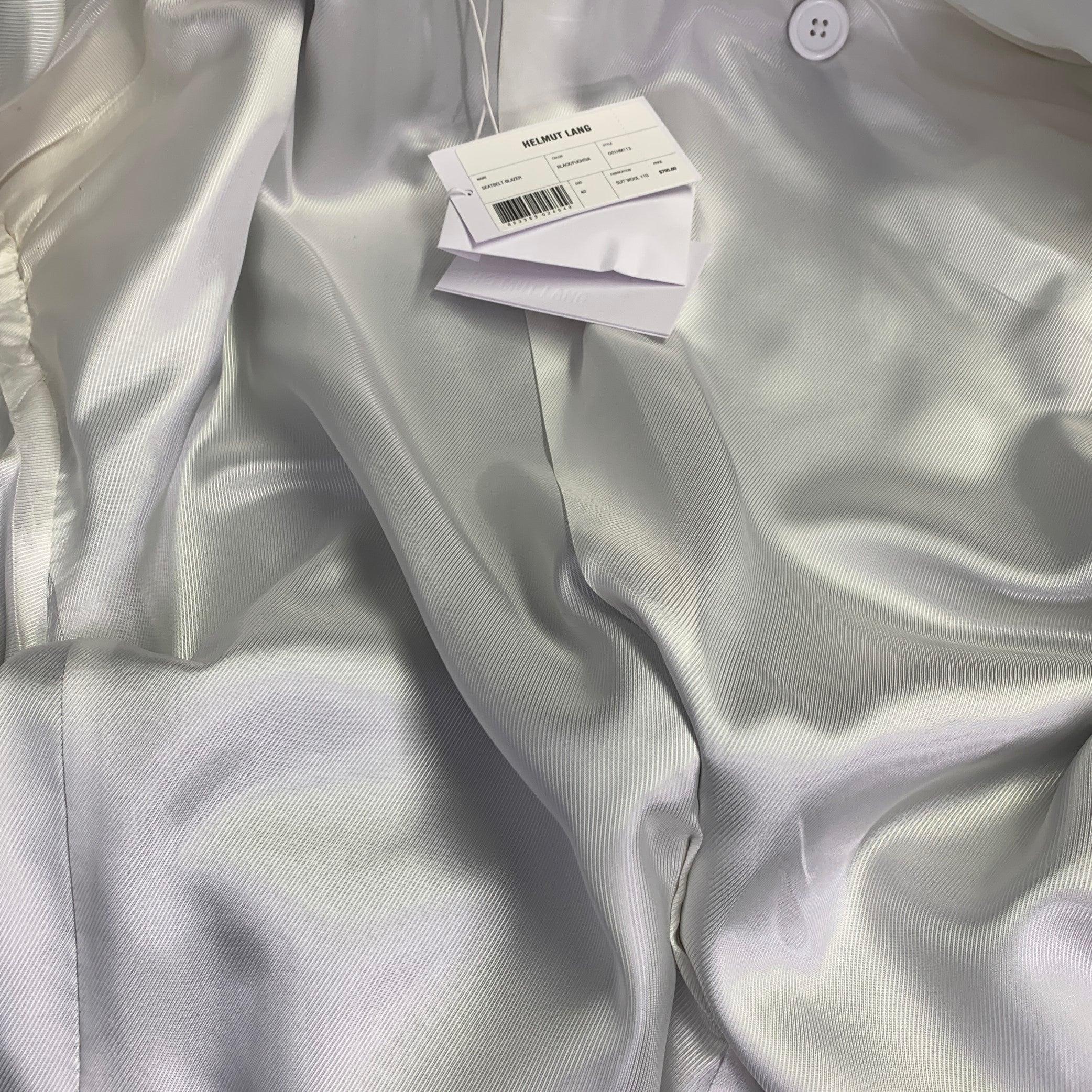 HELMUT LANG SS24 Taglia 42 Abito in lana nera con risvolto e cintura di sicurezza in vendita 3