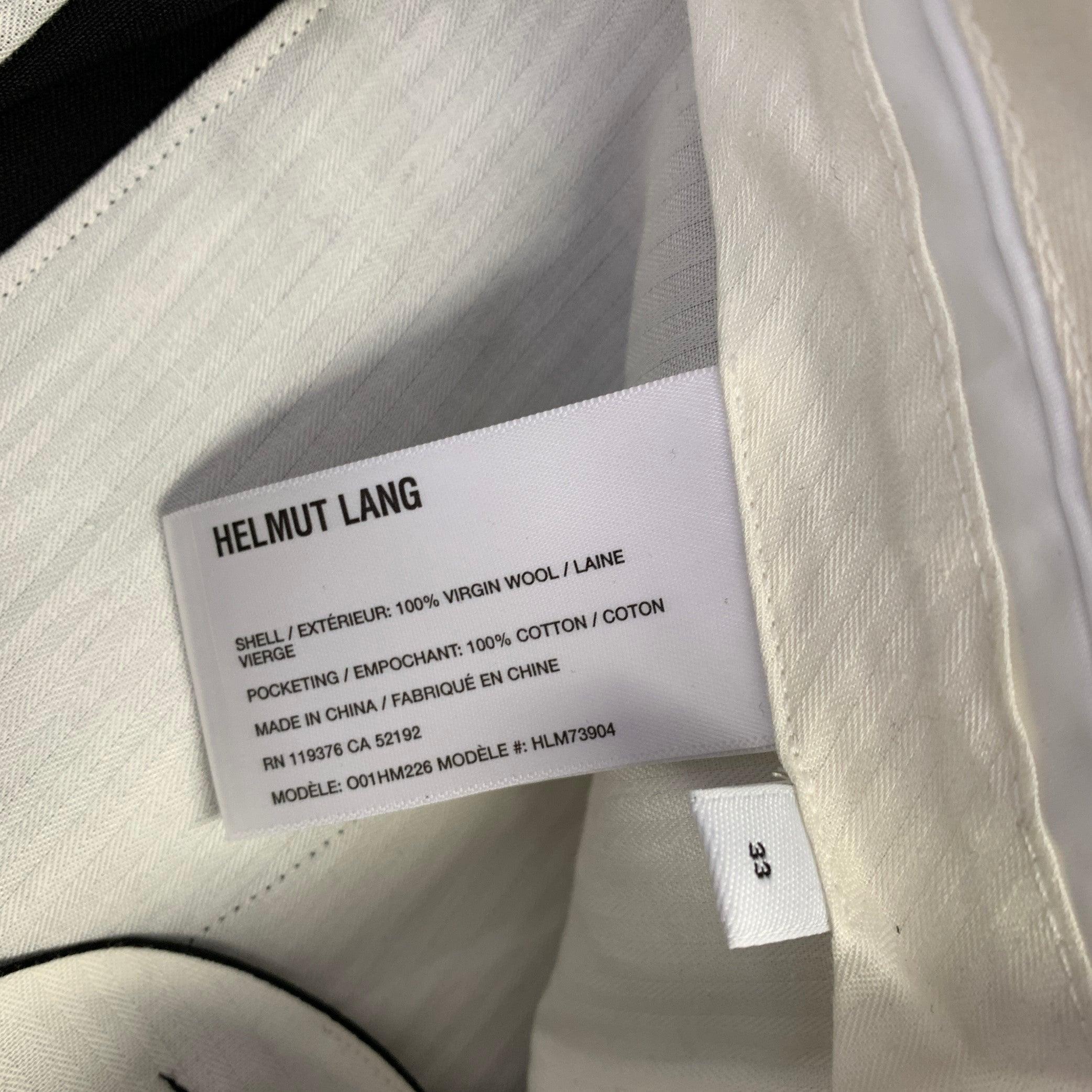 HELMUT LANG SS24 Taglia 44 Abito in lana nera con cintura di sicurezza e risvolto a tacche in vendita 5
