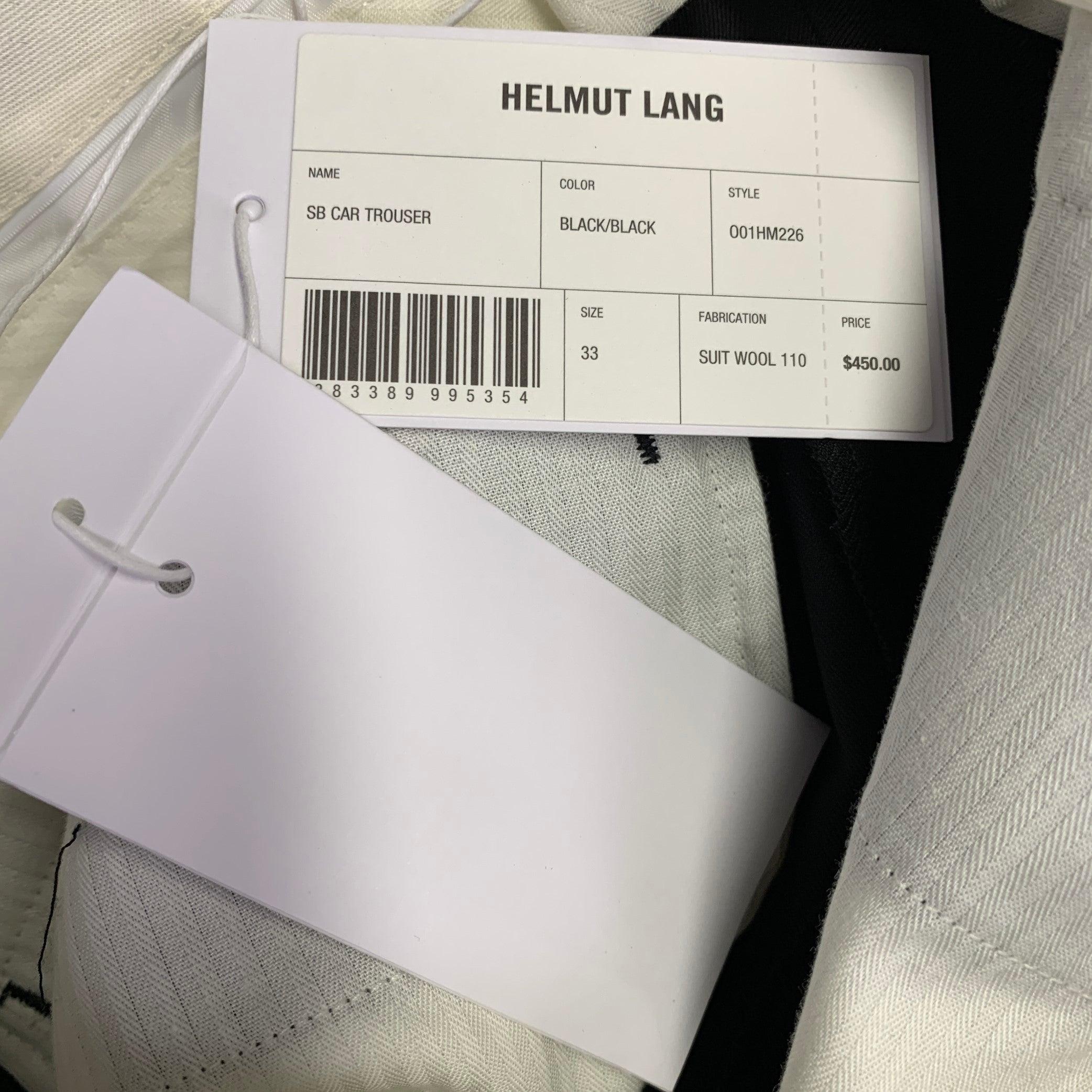 HELMUT LANG SS24 Taglia 44 Abito in lana nera con cintura di sicurezza e risvolto a tacche in vendita 6