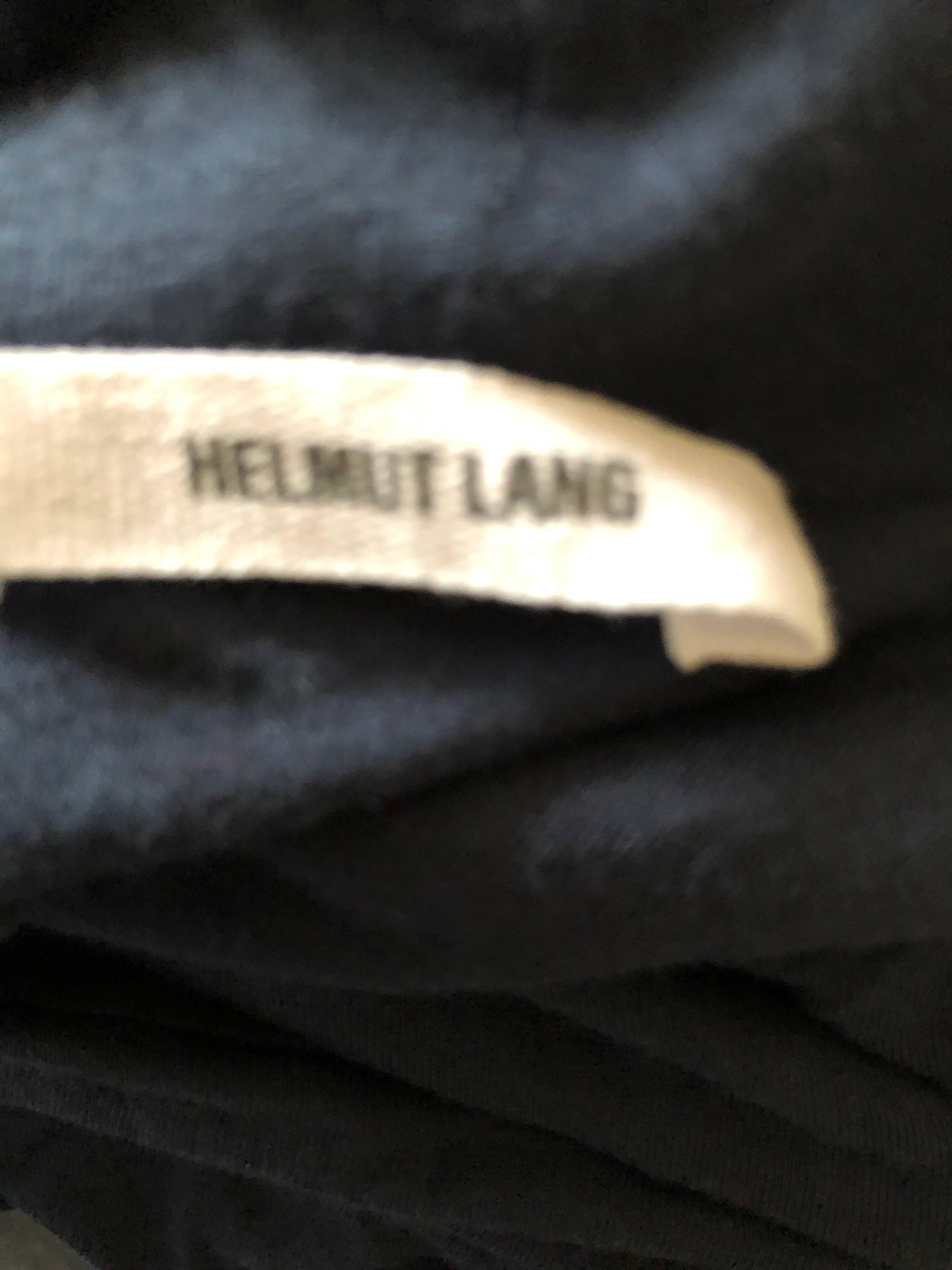 Helmut Lang Vintage Navy Blue Side Slit Jersey Evening Dress  For Sale 3