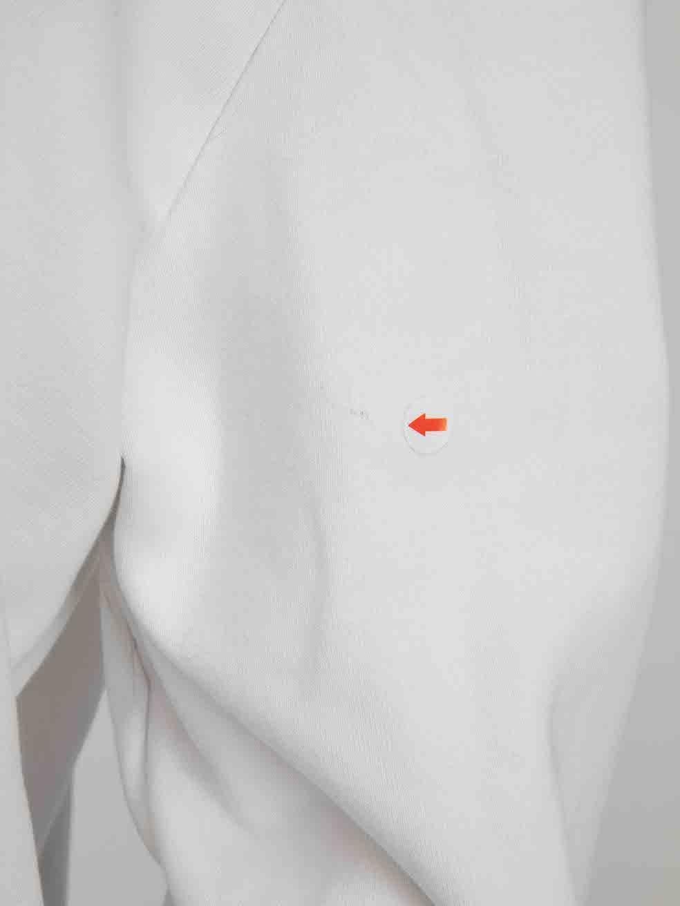 Helmut Lang, felpa con cappuccio stampata con logo bianco, taglia M. in vendita 2