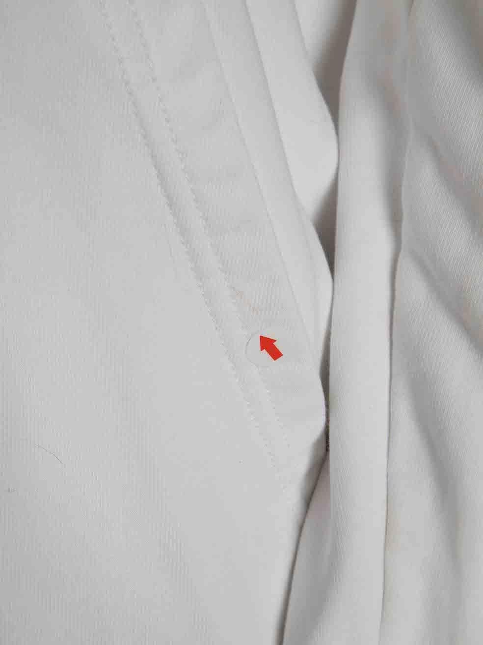 Helmut Lang, felpa con cappuccio stampata con logo bianco, taglia M. in vendita 3