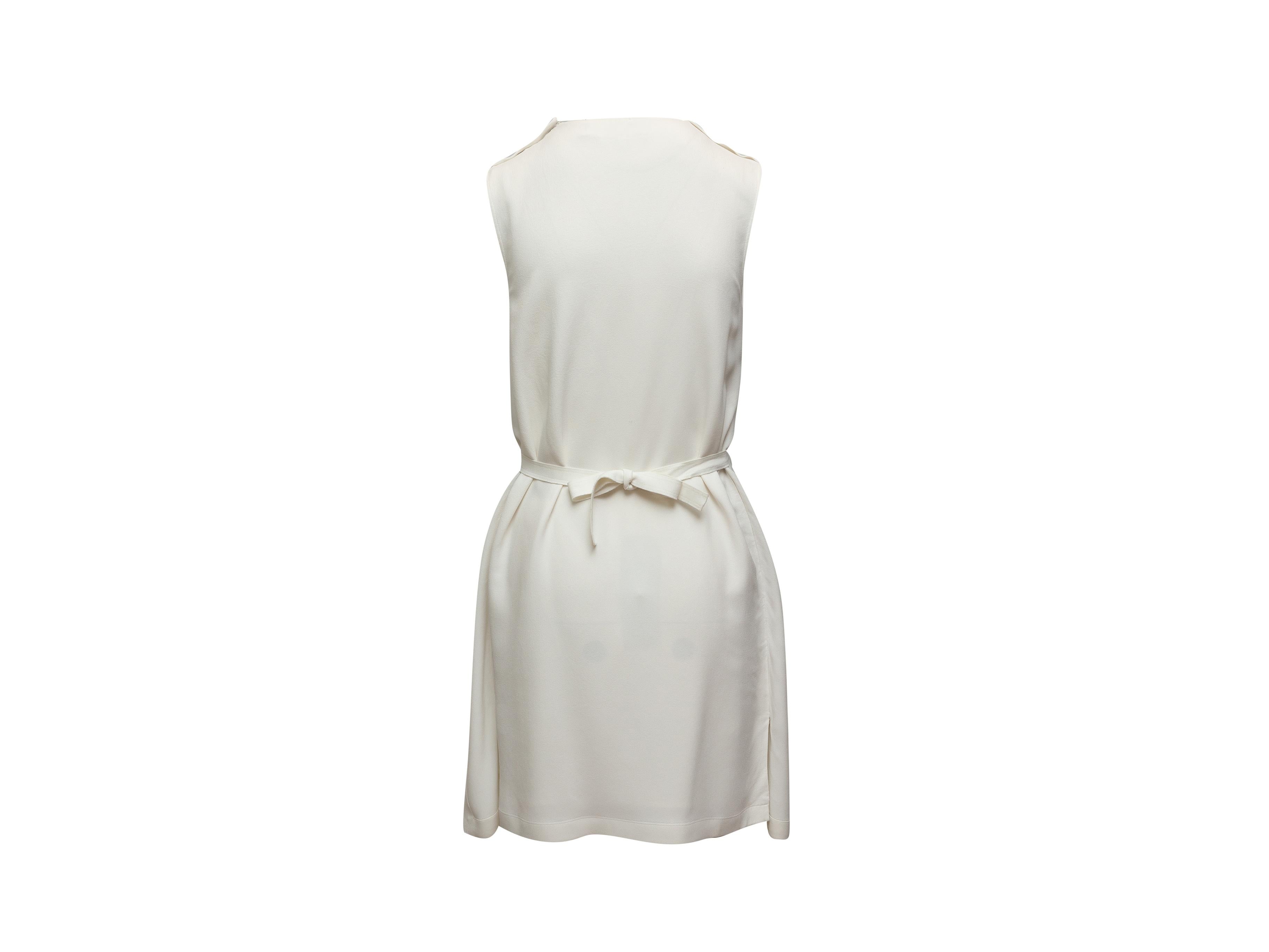 Gray Helmut Lang White Sleeveless Dress