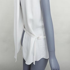 HELMUT LANG white tie front deconstructed backless vest top S