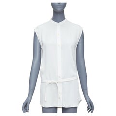HELMUT LANG white tie front deconstructed backless vest top S
