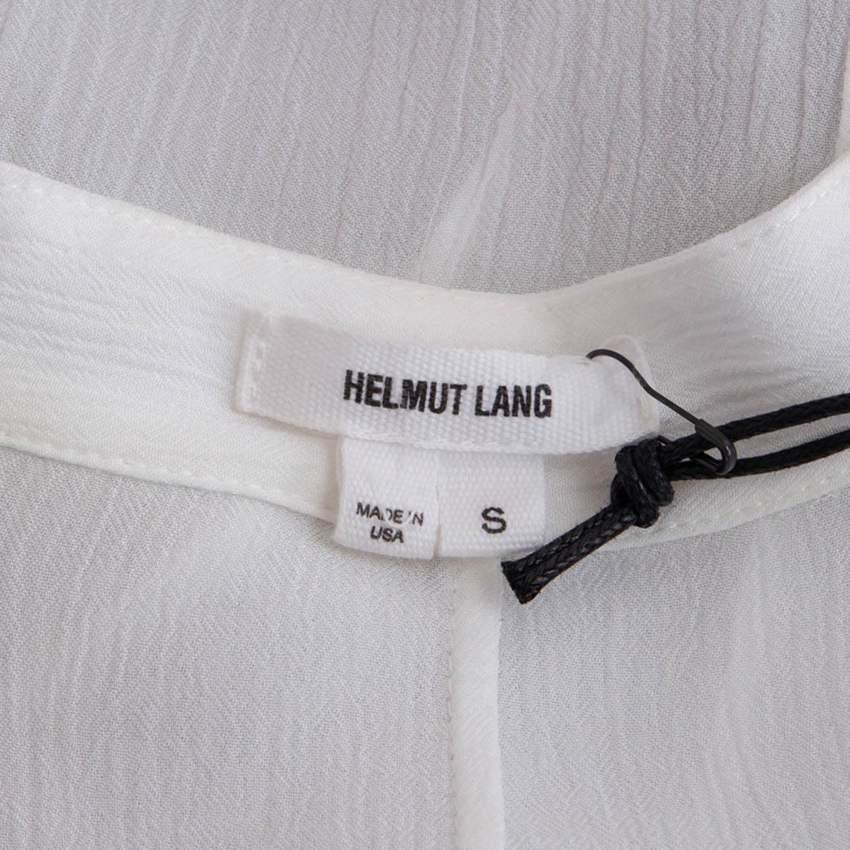 HELMUT LANG white viscose CRINKLED SHEER Button Down Shirt S In Excellent Condition For Sale In Zürich, CH