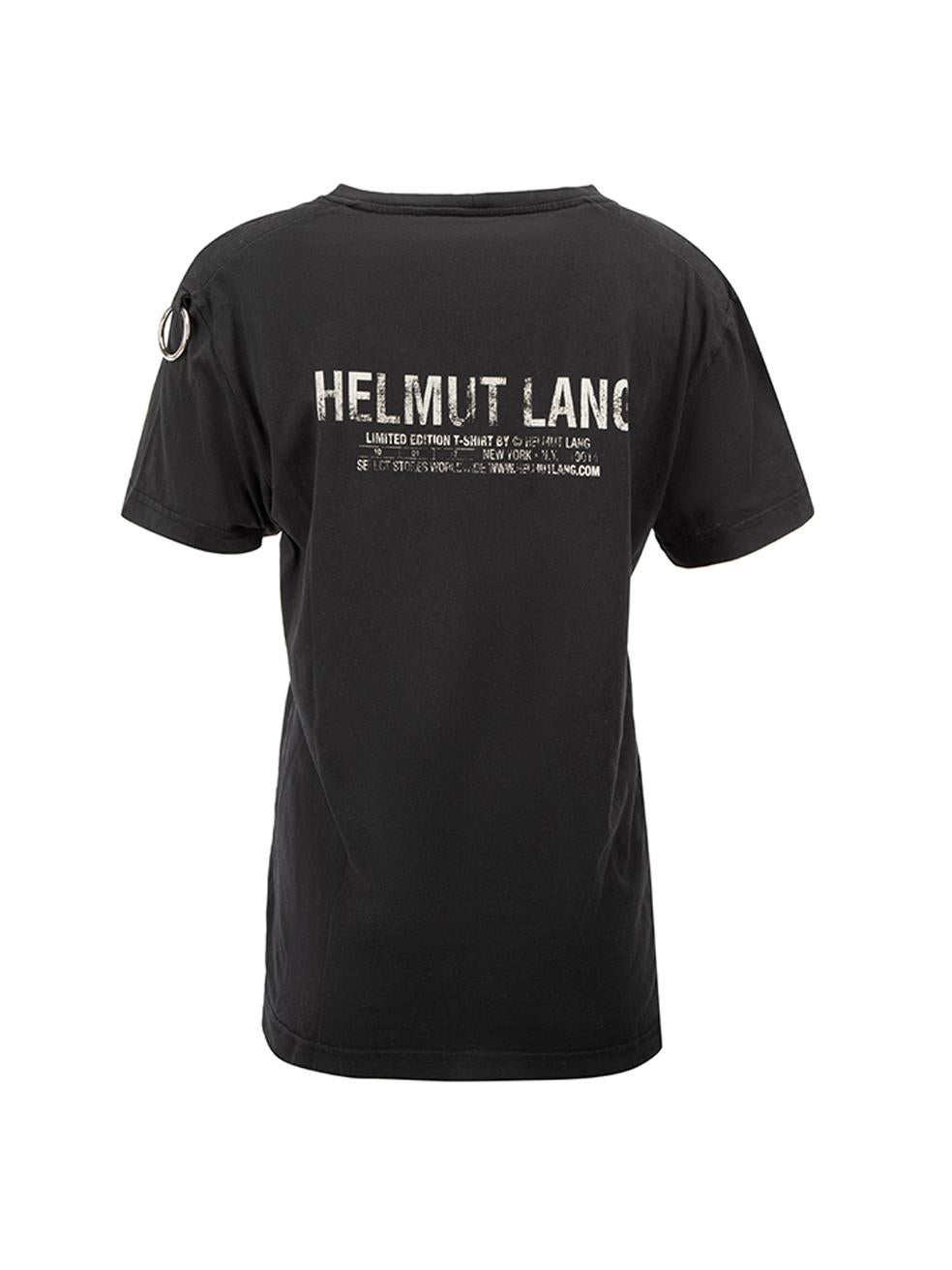 Helmut Lang Women's Black Limited Edition Printed T-Shirt In Good Condition For Sale In London, GB
