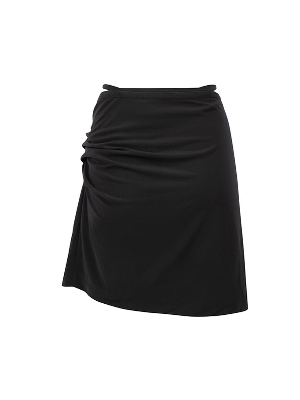Helmut Lang Women's Black Strap Twist Accent Mini Skirt In New Condition In London, GB