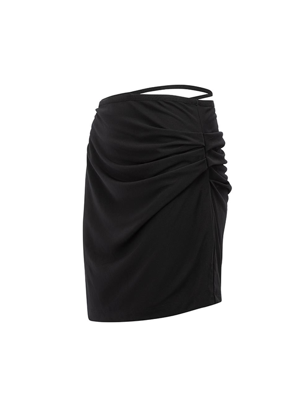 Helmut Lang Women's Black Strap Twist Accent Mini Skirt 1
