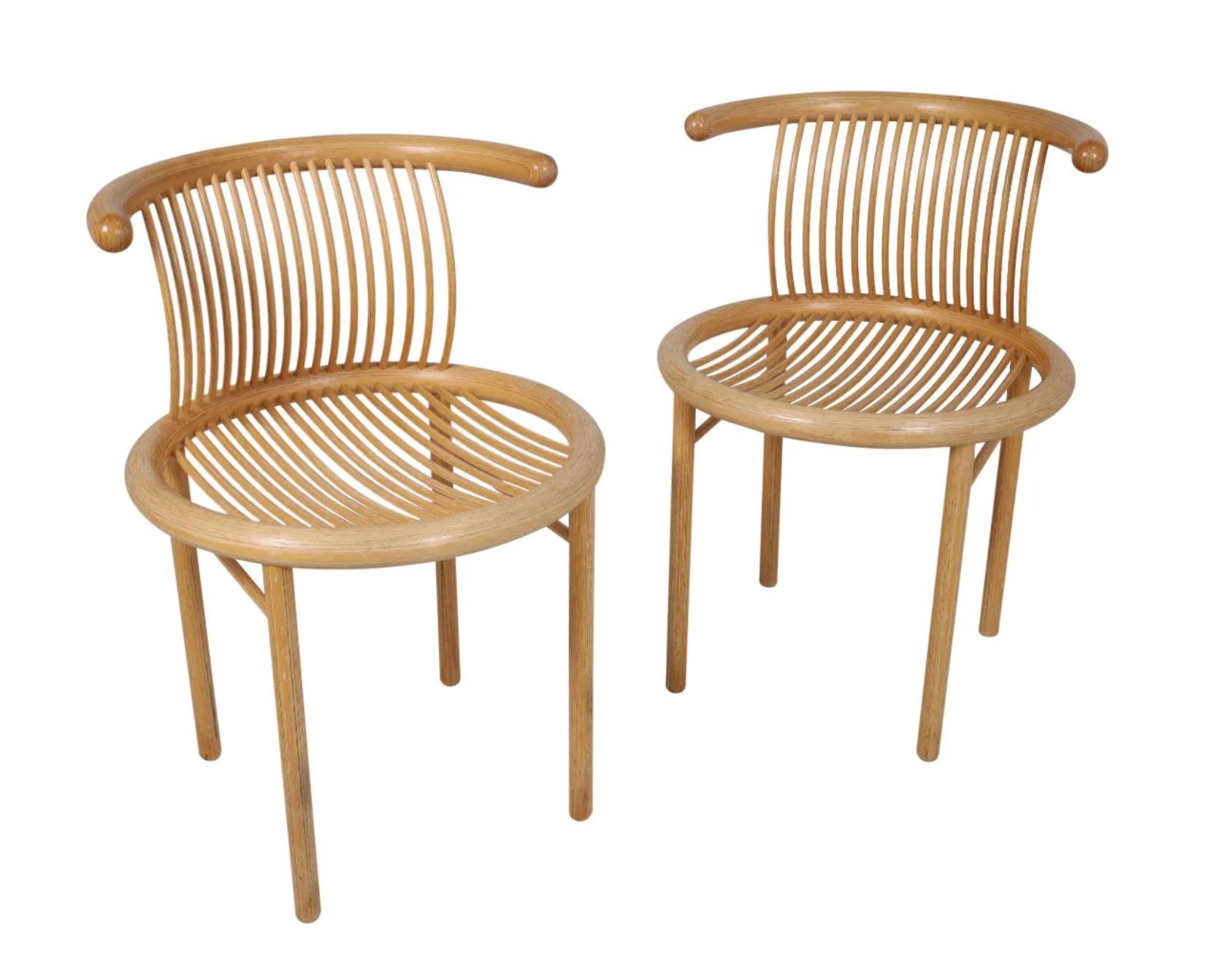 Satz von 2 Esszimmerstühlen von Helmut Lübke, hergestellt in Deutschland um 1960. Die Stühle befinden sich in einem ausgezeichneten Originalzustand und weisen nur leichte kosmetische Abnutzungserscheinungen auf, die normal und altersentsprechend