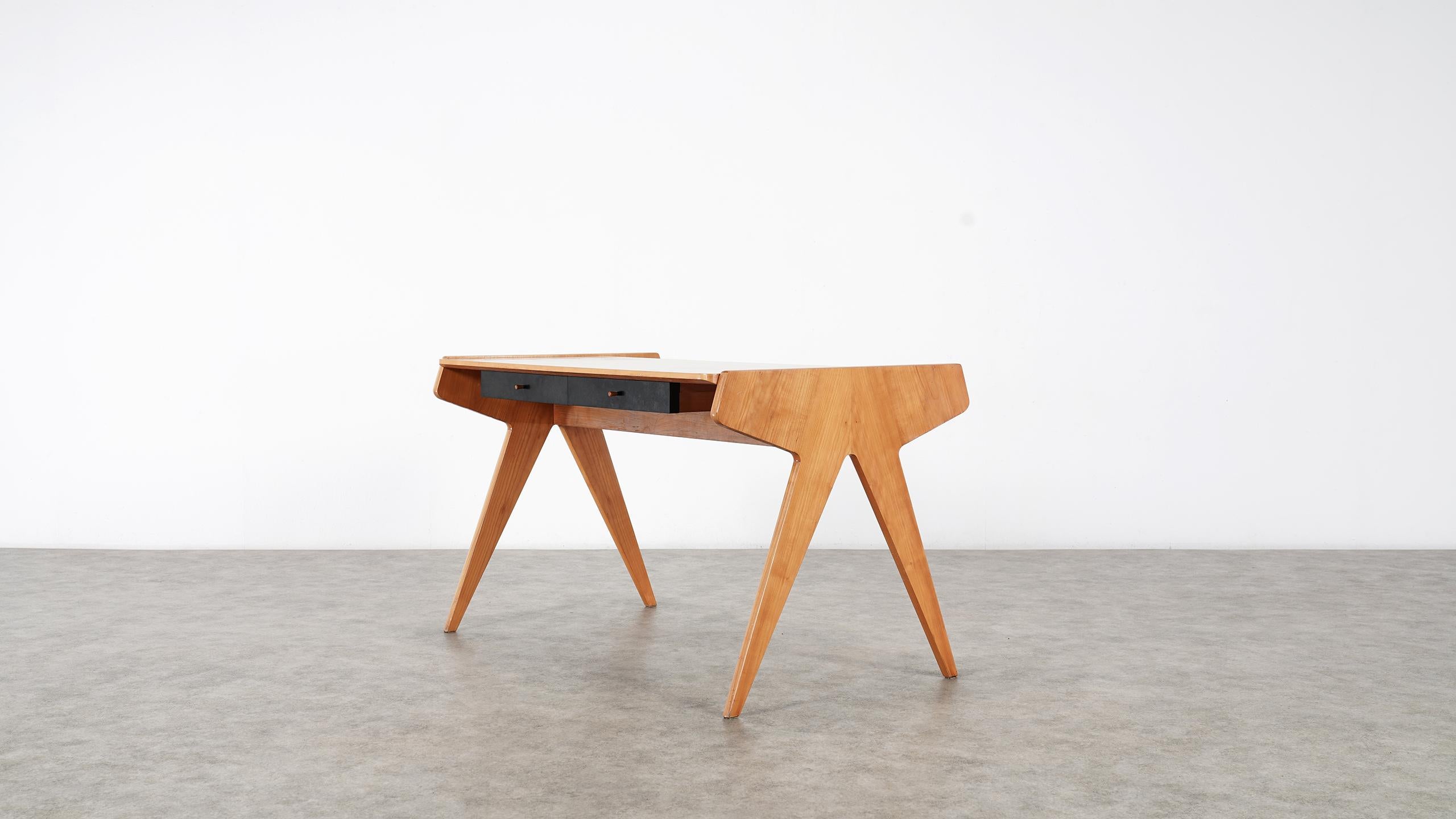 Helmut Magg, 2 Sided Bookshelf Desk, 1950 for WK Möbel, Germany in Cherrywood 4