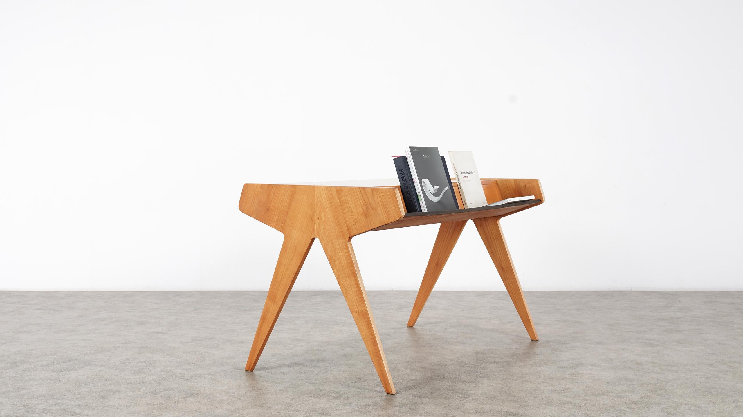 Helmut Magg, 2 Sided Bookshelf Desk, 1950 for WK Möbel, Germany in Cherrywood 8