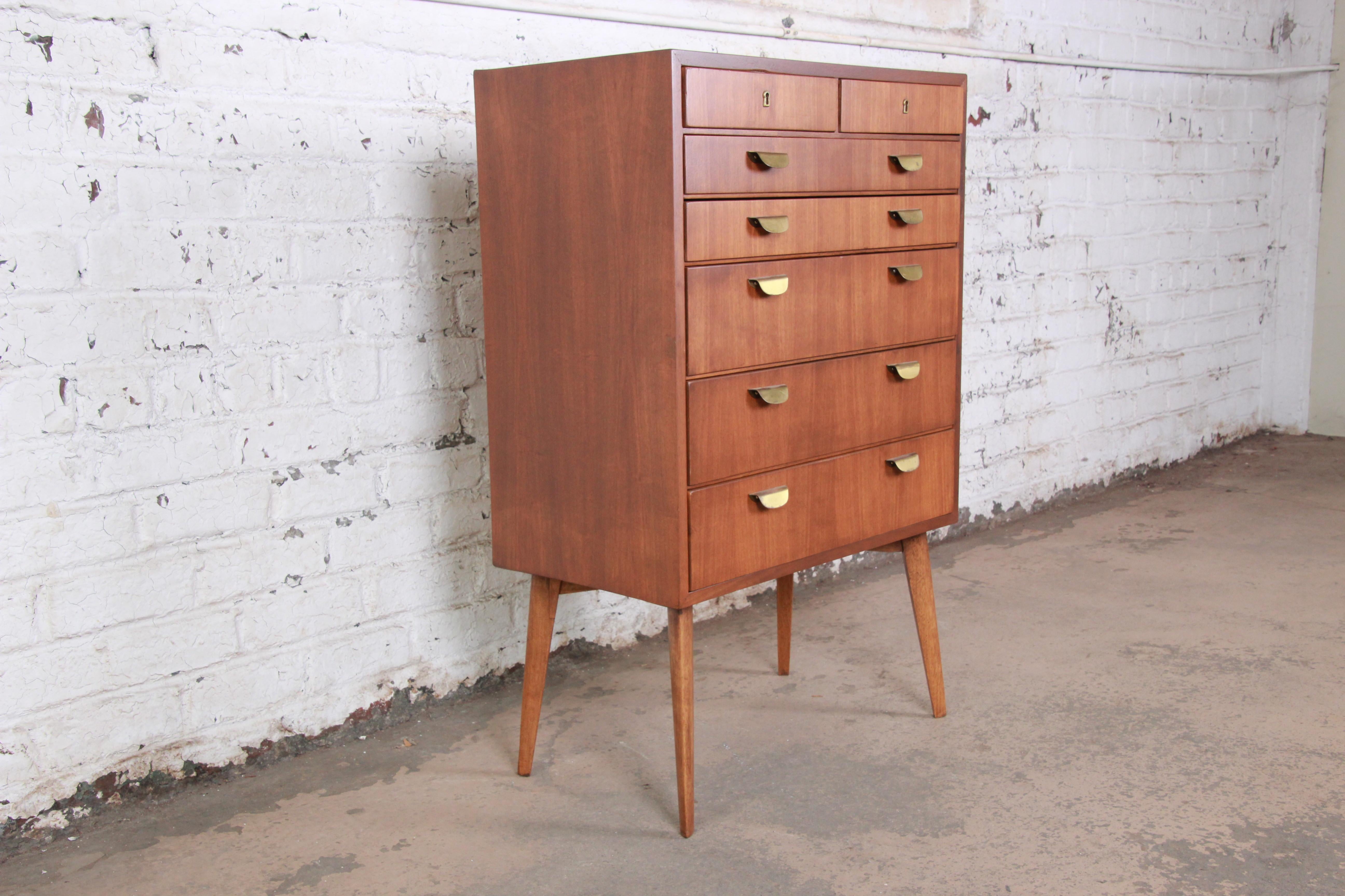 Helmut Magg for WK Möbel Mid-Century Modern Bachelor Chest, 1950s In Good Condition In South Bend, IN