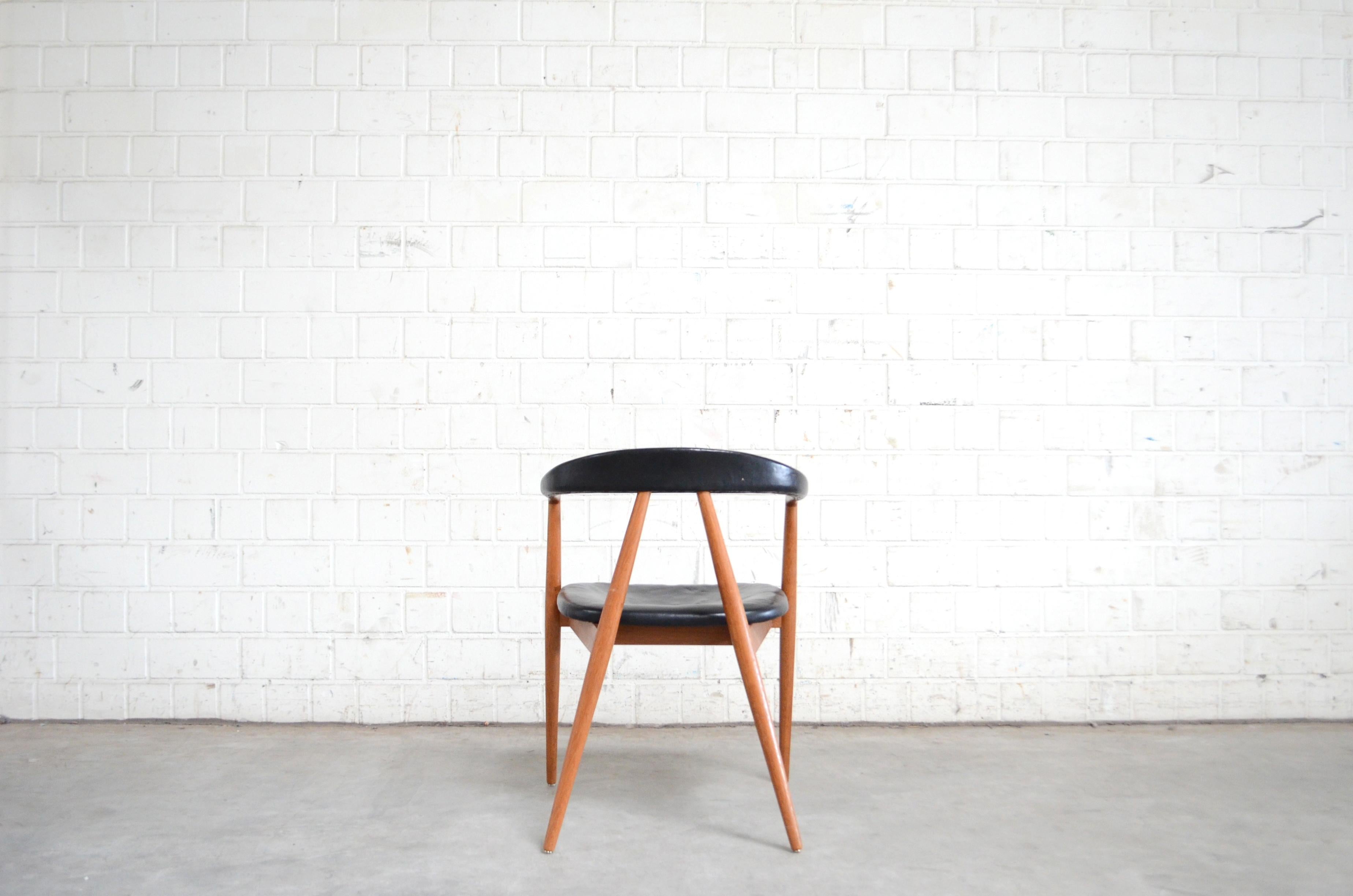 Helmut Magg Mid- Century Leather Armchair Chair for Deutsche Werkstätten, 1958 For Sale 5