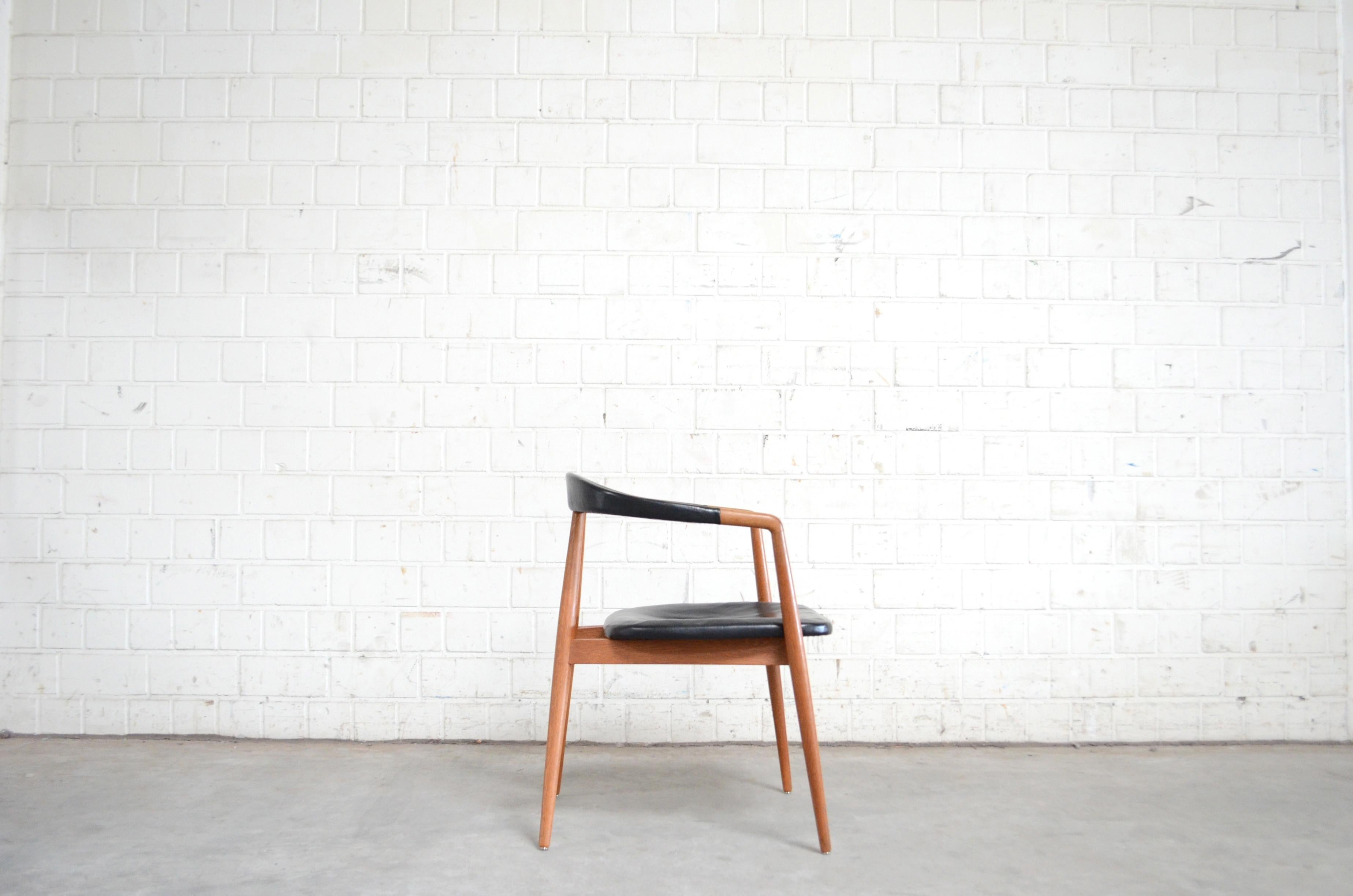Helmut Magg Mid- Century Leather Armchair Chair for Deutsche Werkstätten, 1958 For Sale 7