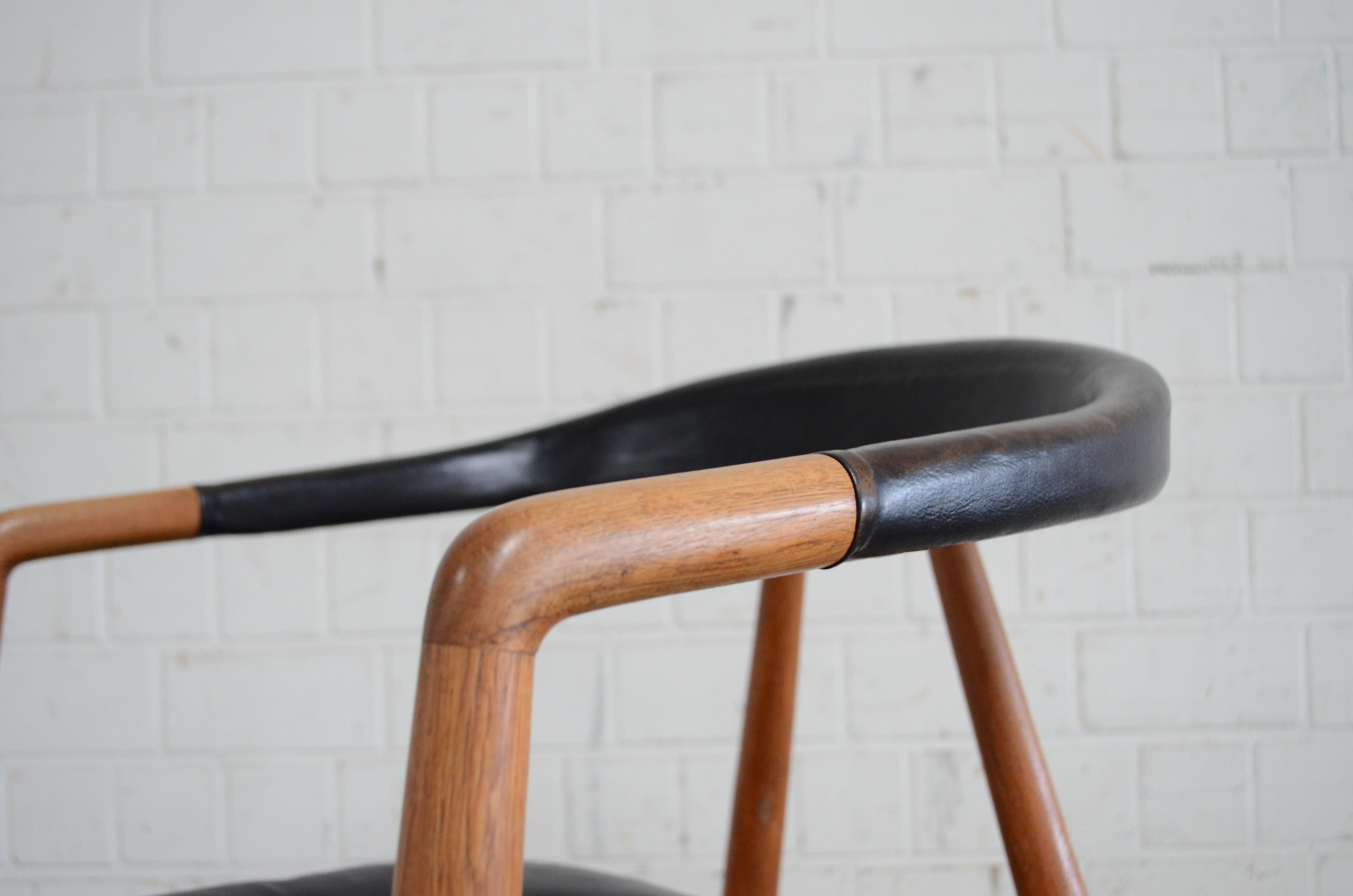 Helmut Magg Mid- Century Leather Armchair Chair for Deutsche Werkstätten, 1958 For Sale 8