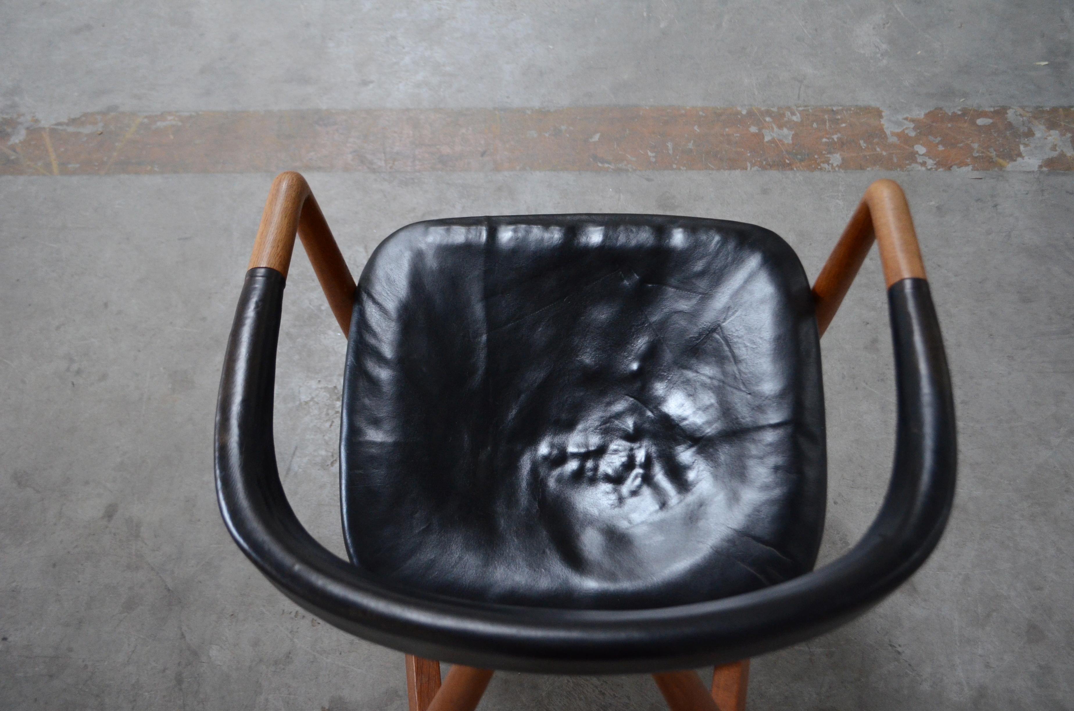 Helmut Magg Mid- Century Leather Armchair Chair for Deutsche Werkstätten, 1958 For Sale 12