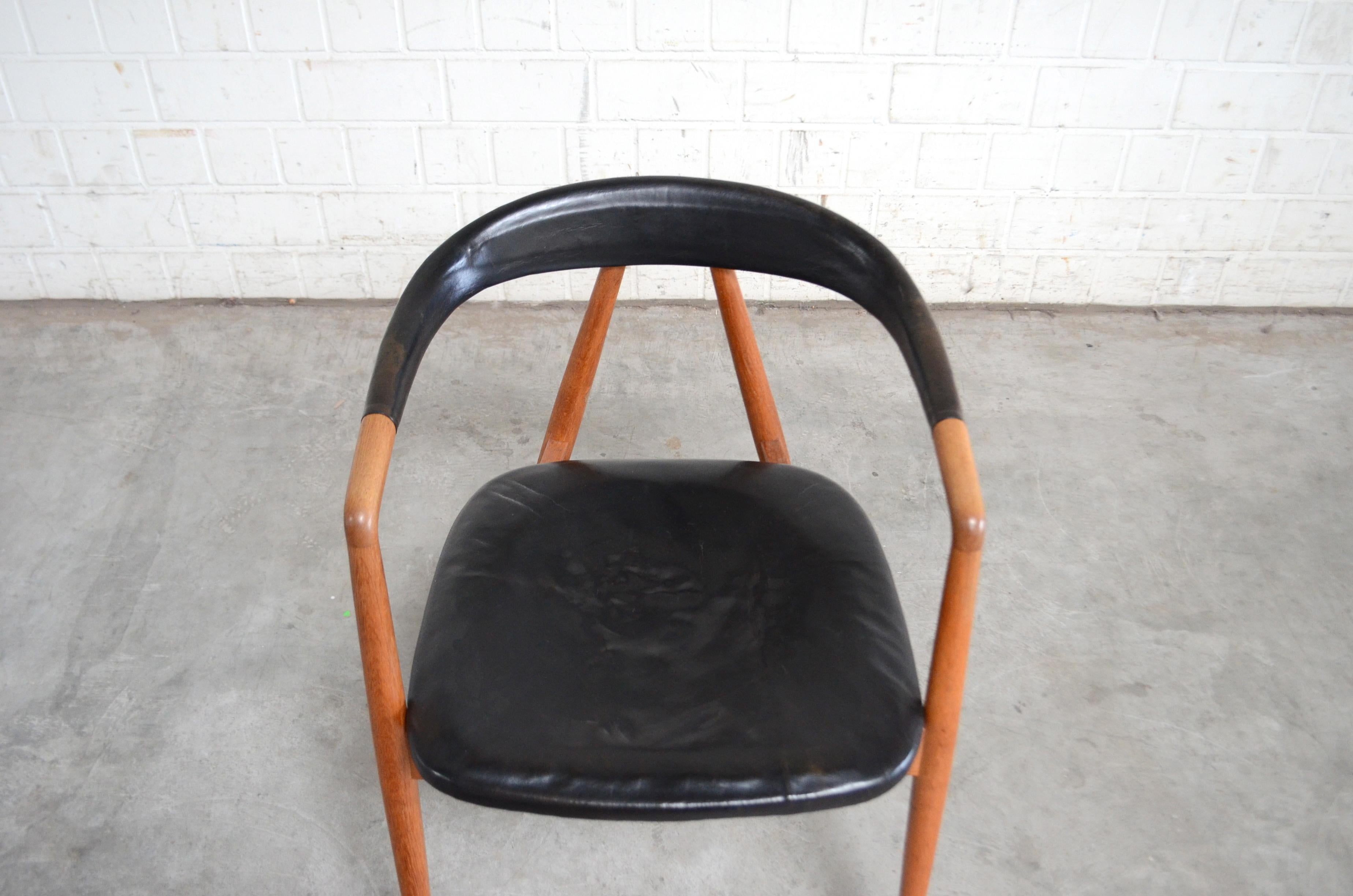 Helmut Magg Mid- Century Leather Armchair Chair for Deutsche Werkstätten, 1958 For Sale 2