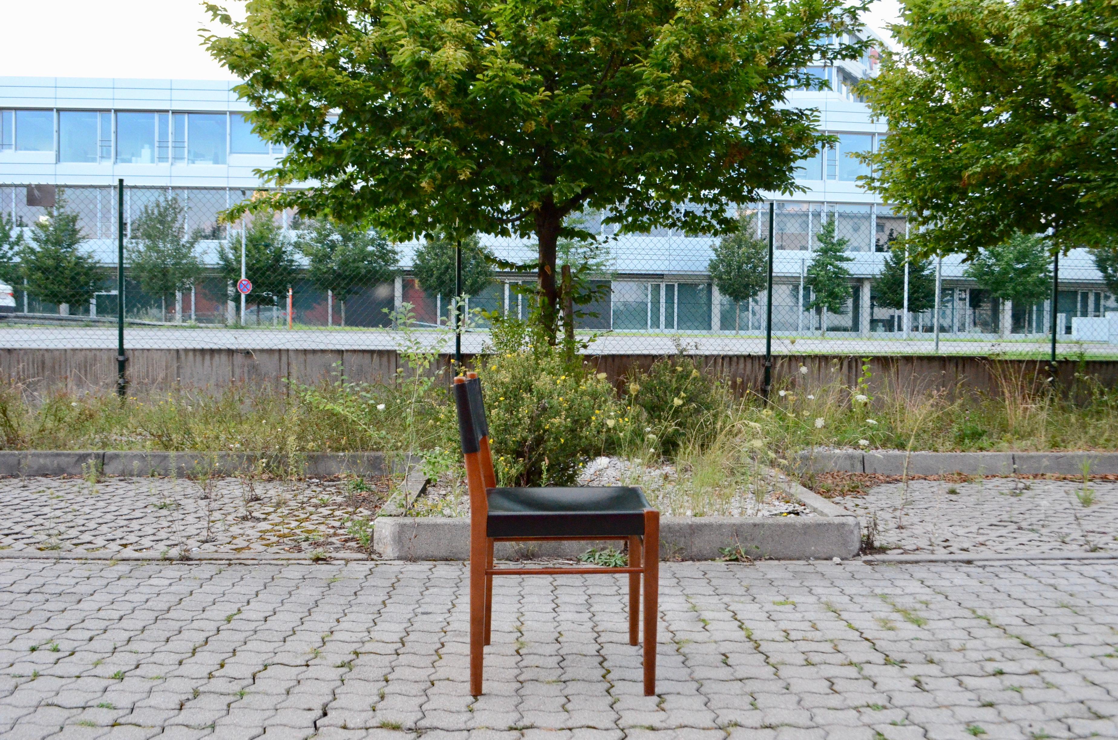 Helmut Magg Mid Century Model 3024 Leather Dining Chair Deutsche Werkstätten For Sale 6