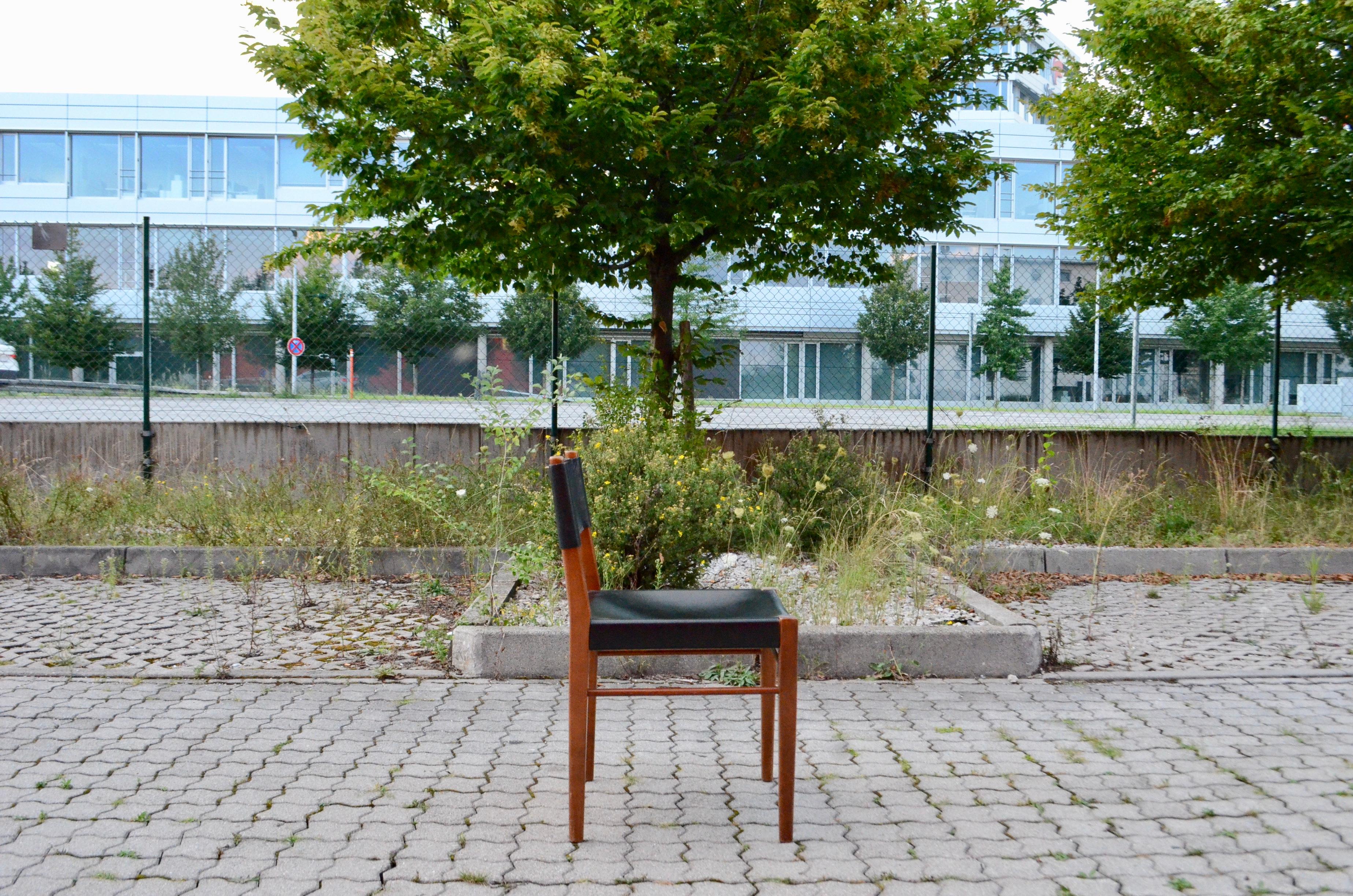 Helmut Magg chaise de salle à manger en cuir mi-siècle modèle 3024 Deutsche Werksttten en vente 6