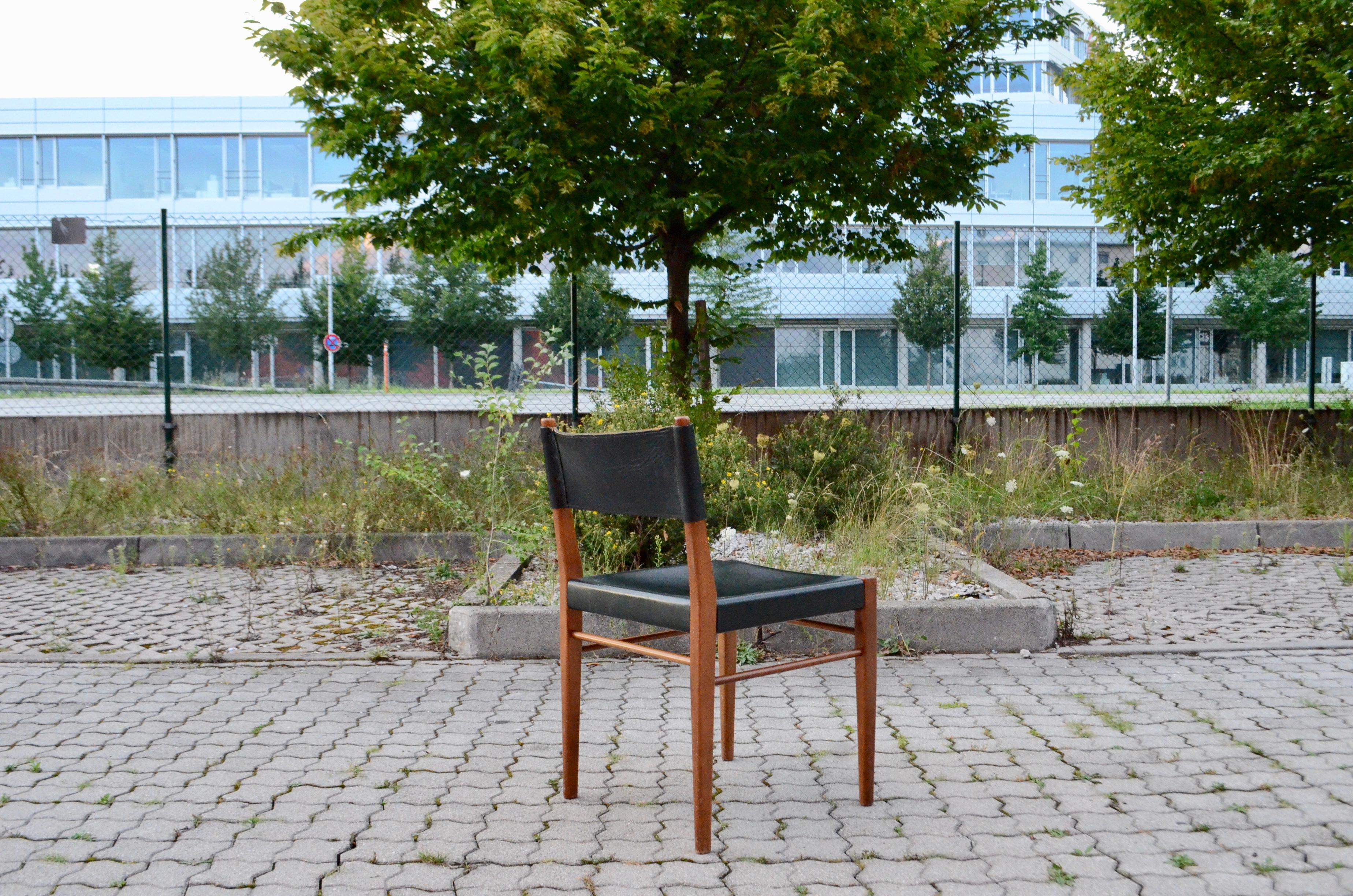Helmut Magg Mid Century Model 3024 Leather Dining Chair Deutsche Werkstätten For Sale 7