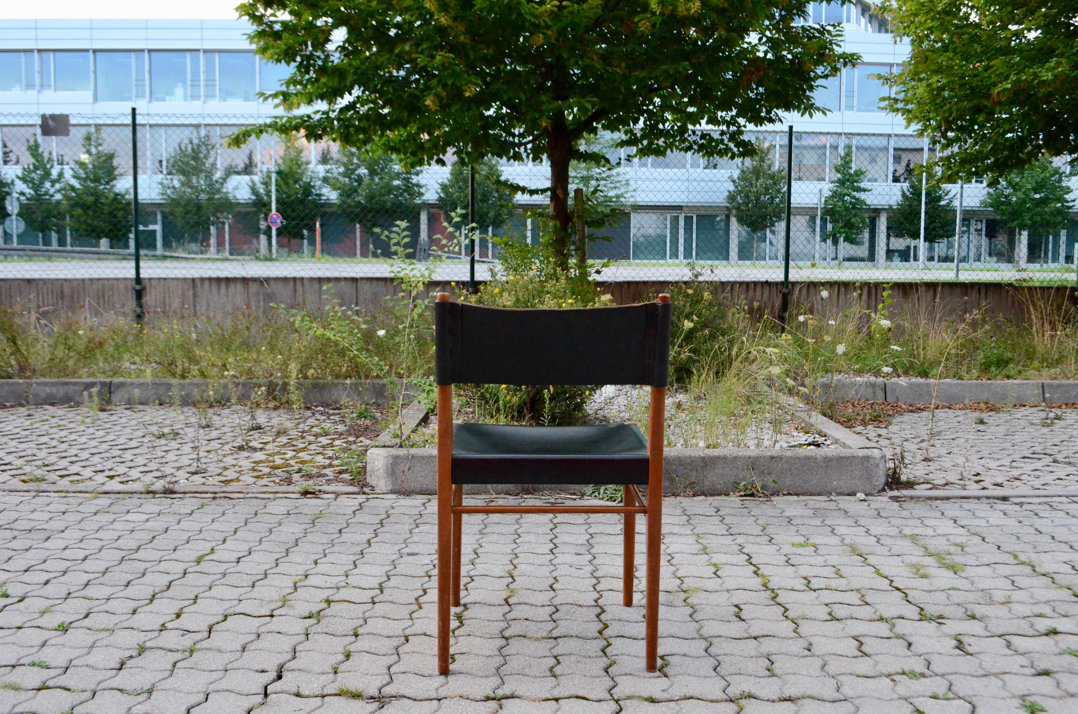 Helmut Magg Mid Century Model 3024 Leather Dining Chair Deutsche Werkstätten For Sale 8