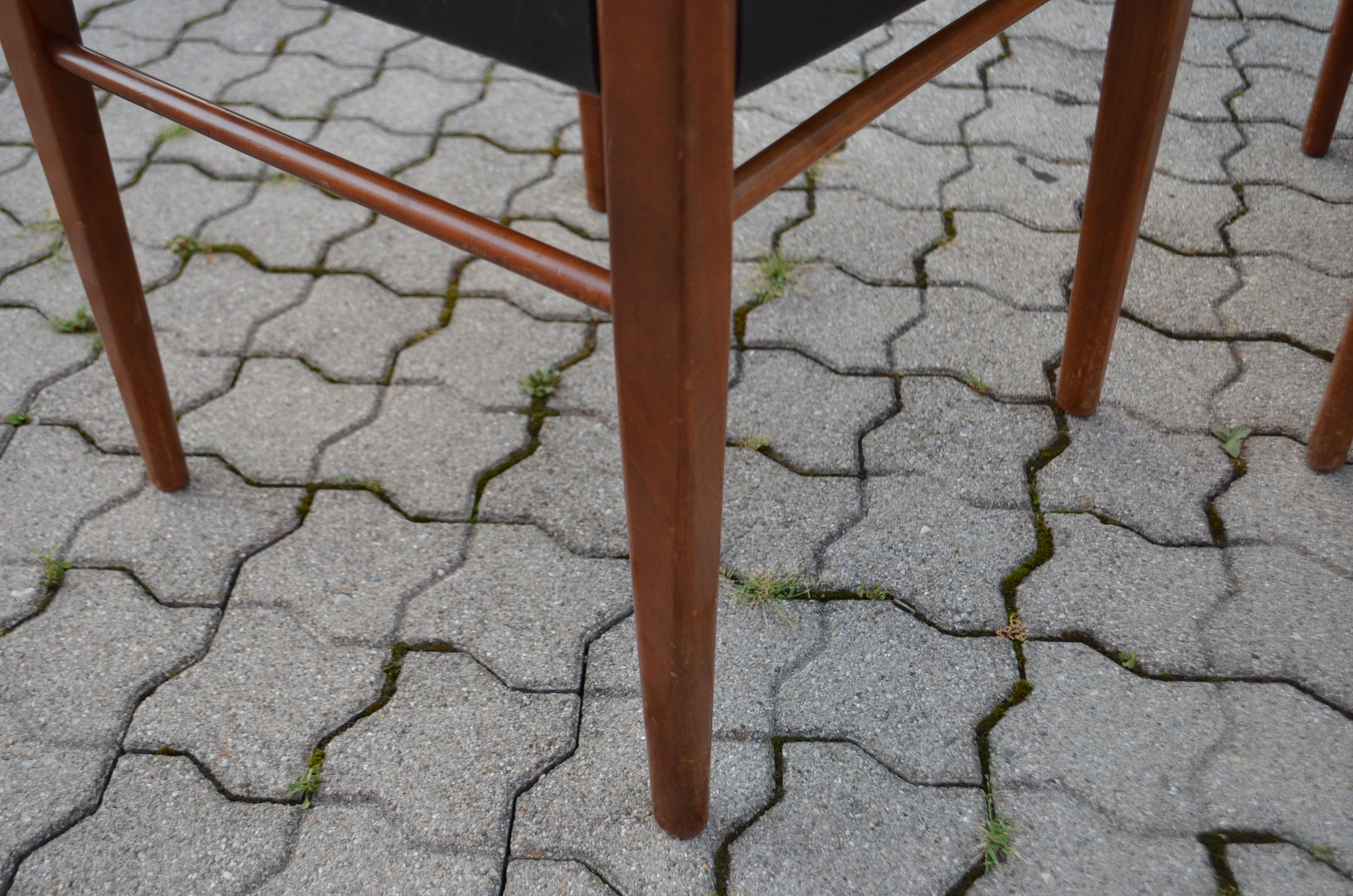 Helmut Magg Mid Century Model 3024 Leather Dining Chair Deutsche Werkstätten For Sale 9