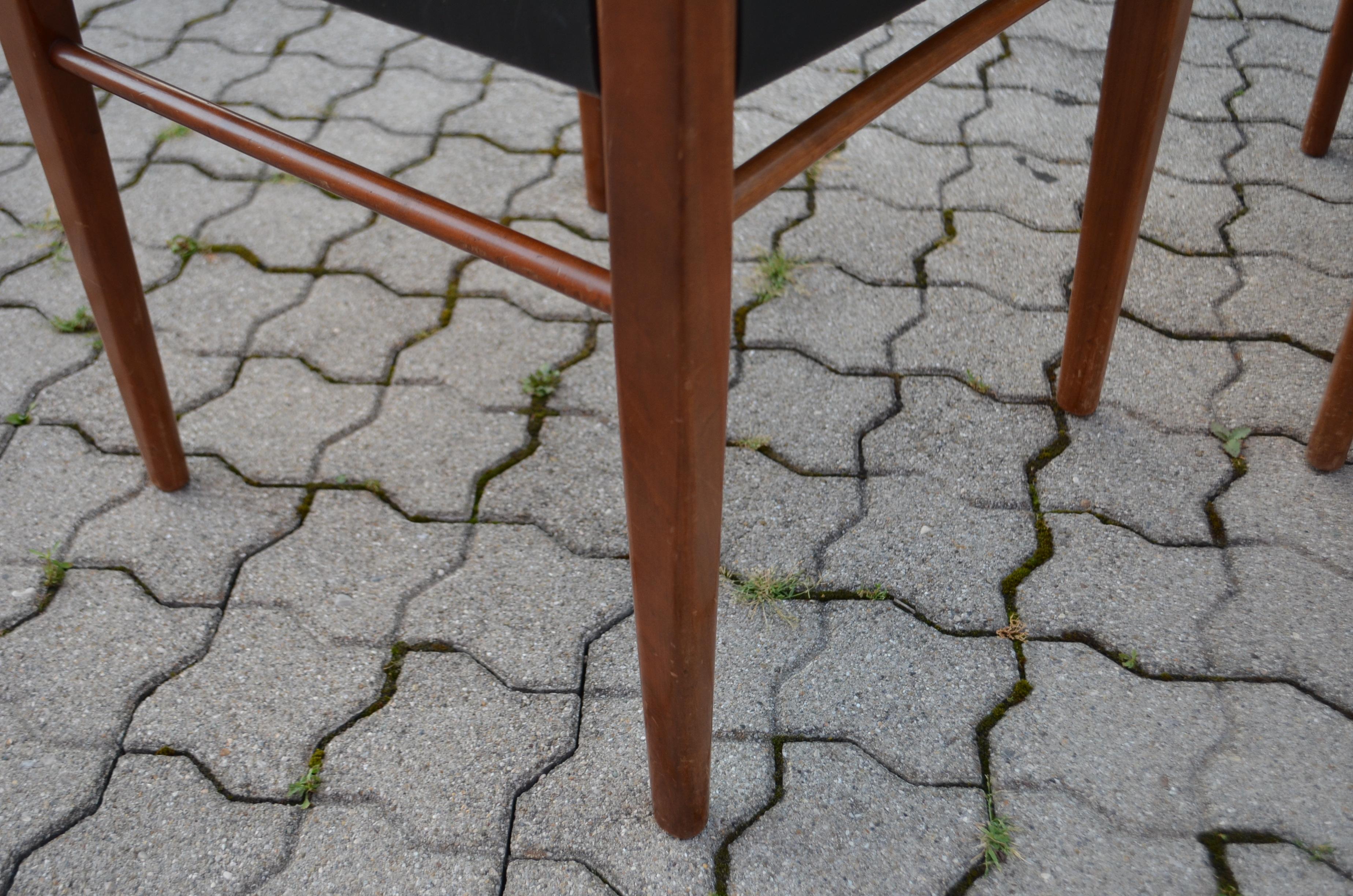 Helmut Magg chaise de salle à manger en cuir mi-siècle modèle 3024 Deutsche Werksttten en vente 9