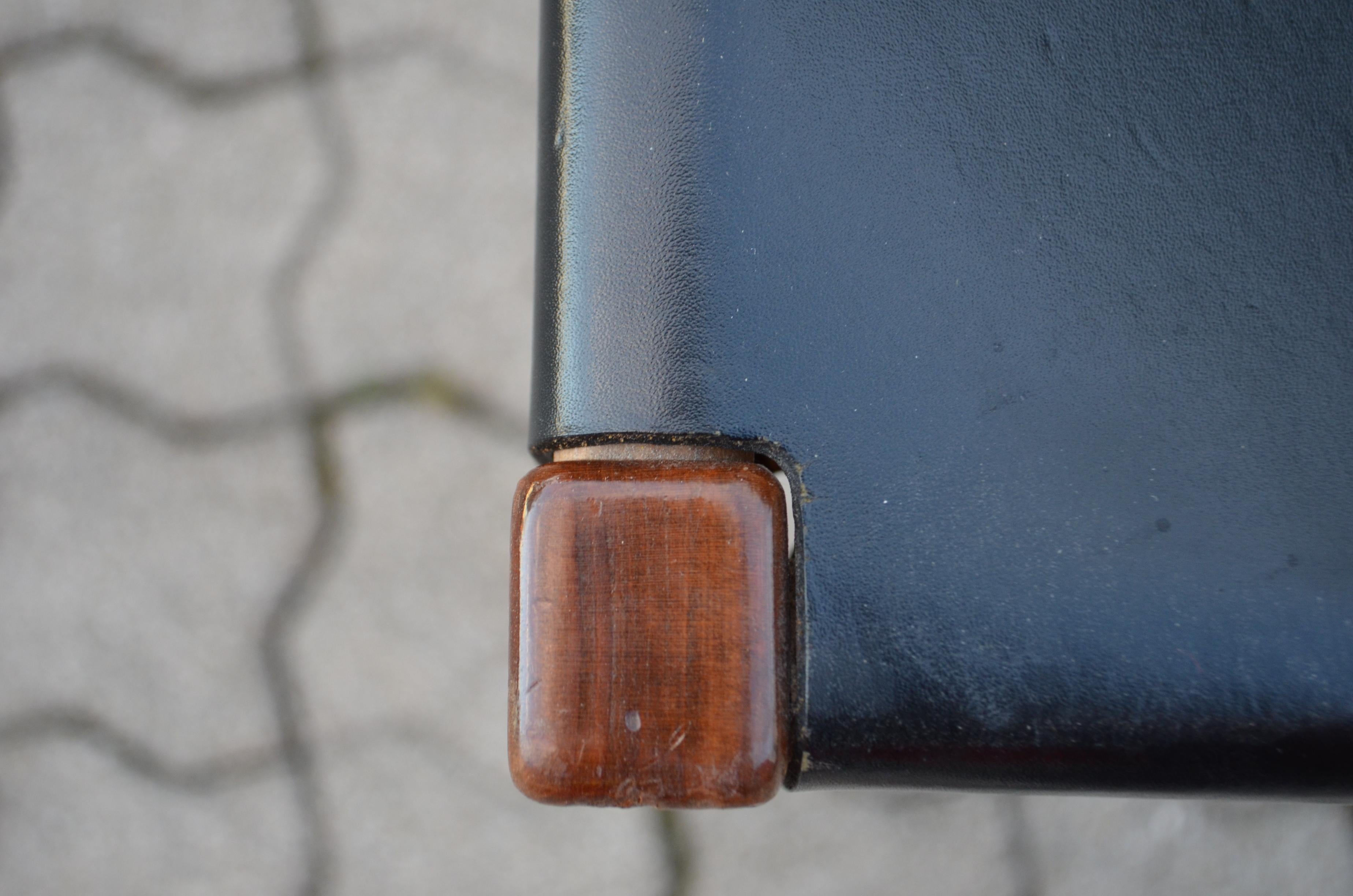 Walnut Helmut Magg Mid Century Model 3024 Leather Dining Chair Deutsche Werkstätten For Sale