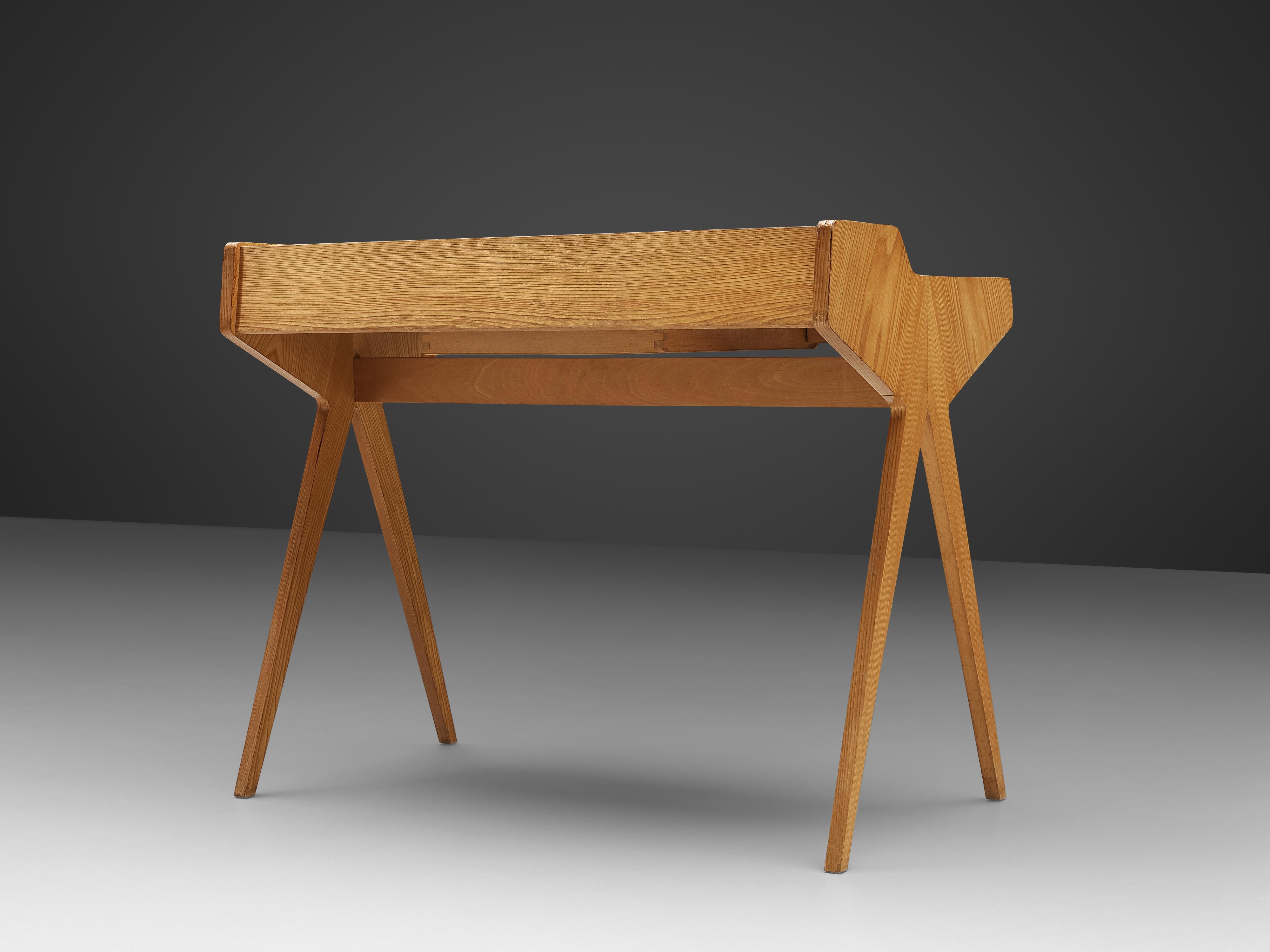 Mid-20th Century Helmut Magg Small Desk with Cherry Veneer