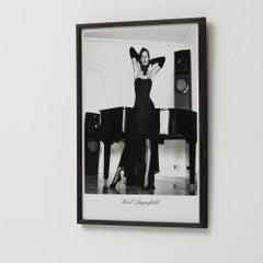 Black and White Framed Photography Karl Lagerfeld from Helmut Newton, 1987