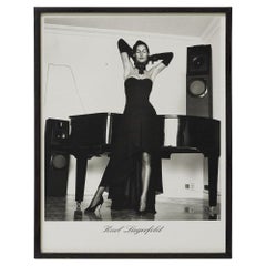 Black and White Framed Photography Karl Lagerfeld from Helmut Newton, 1987