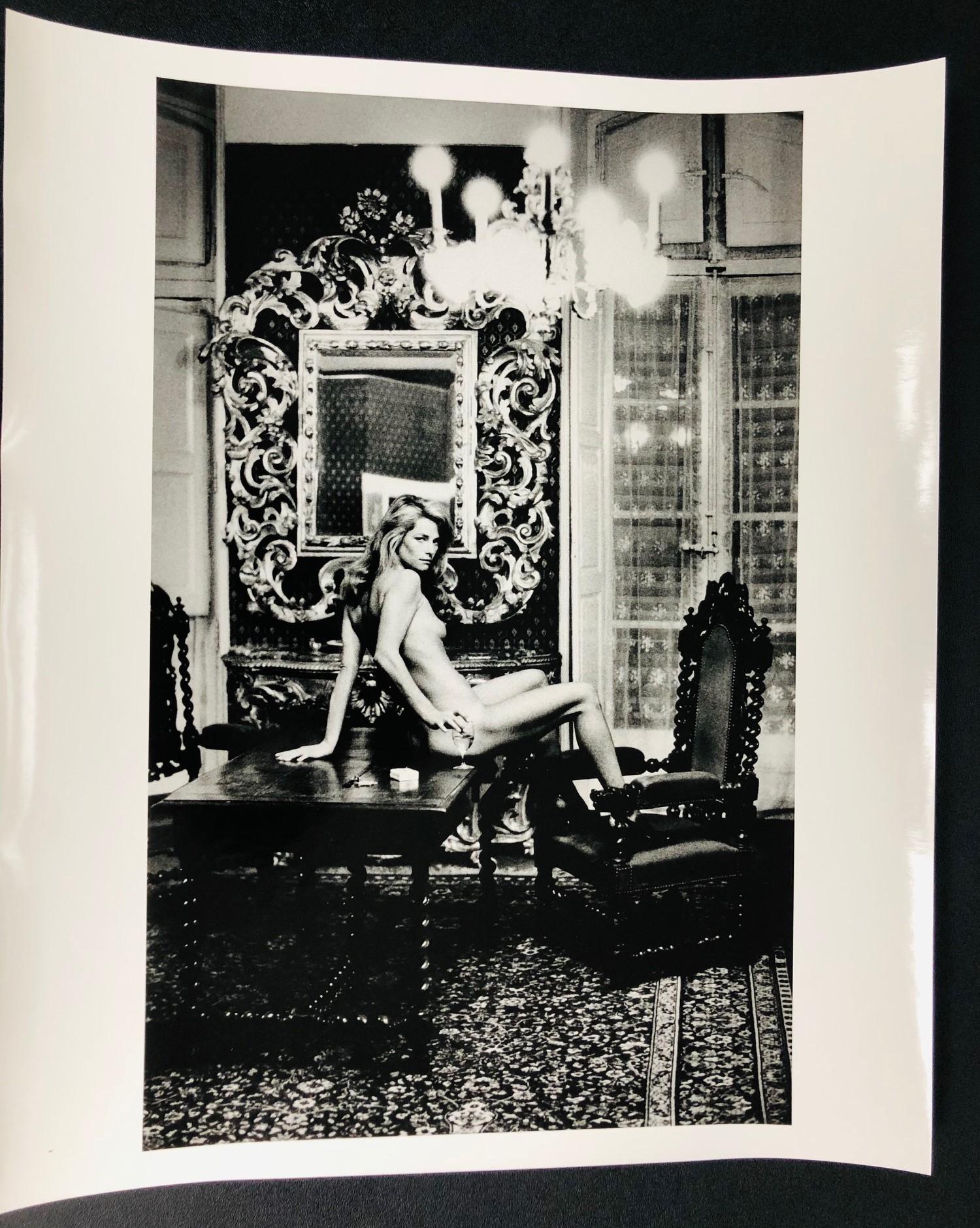 Charlotte Rampling at Hotel Nord, Paris Pinus, Arles, France, 1973 signed - Photograph by Helmut Newton
