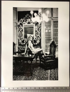 "Charlotte Rampling at Hotel Nord" Vintage Silver Gelatin Print by Helmut Newton