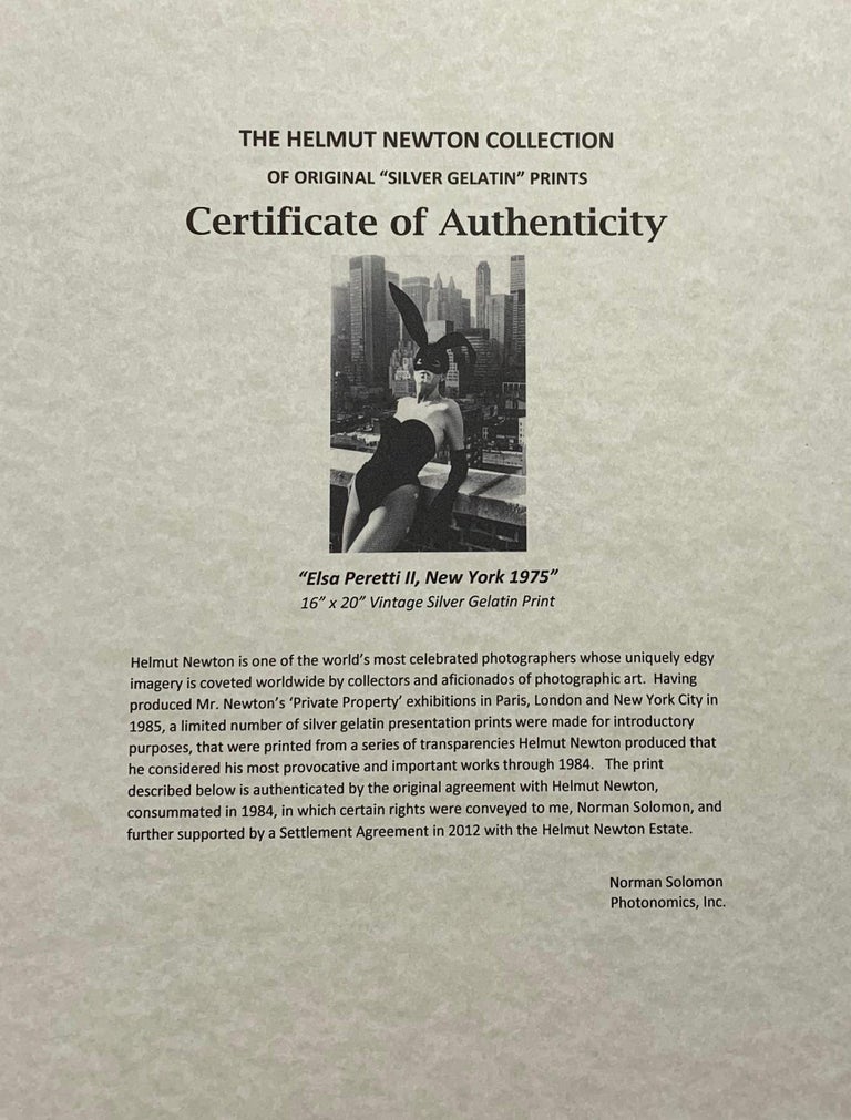 Helmut Newton - "Elsa Peretti II, New York 1975" Vintage Silver Gelatin ...