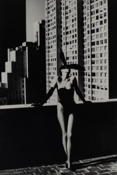 Elsa Peretti in New York, black and white fashion photograph by Helmut Newton