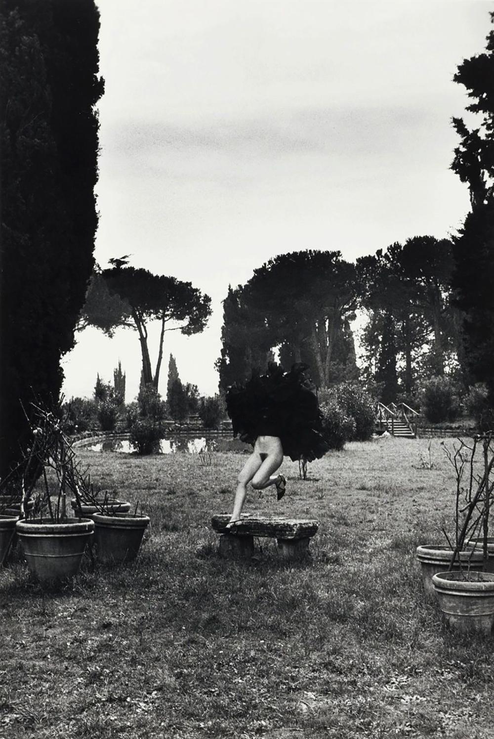 HELMUT NEWTON, IN A GARDEN NEAR ROME, 1977 - HAND SIGNED FROM SPECIAL COLLECTION - Photograph by Helmut Newton