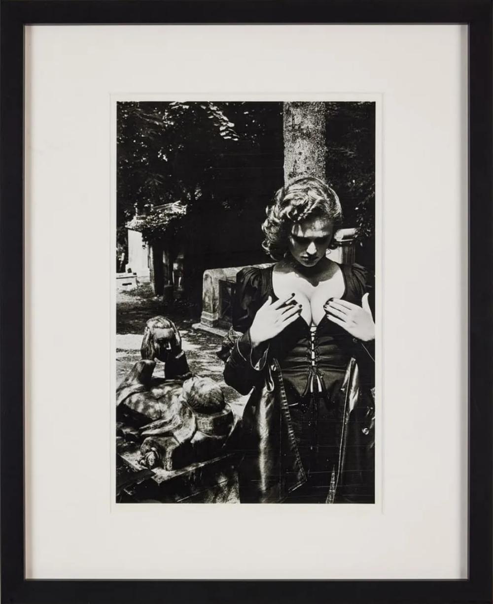 Helmut Newton Nude Photograph - HELMUT NEWTON 'PERE LACHAISE TOMB OF TALMA 1977' HAND SIGNED