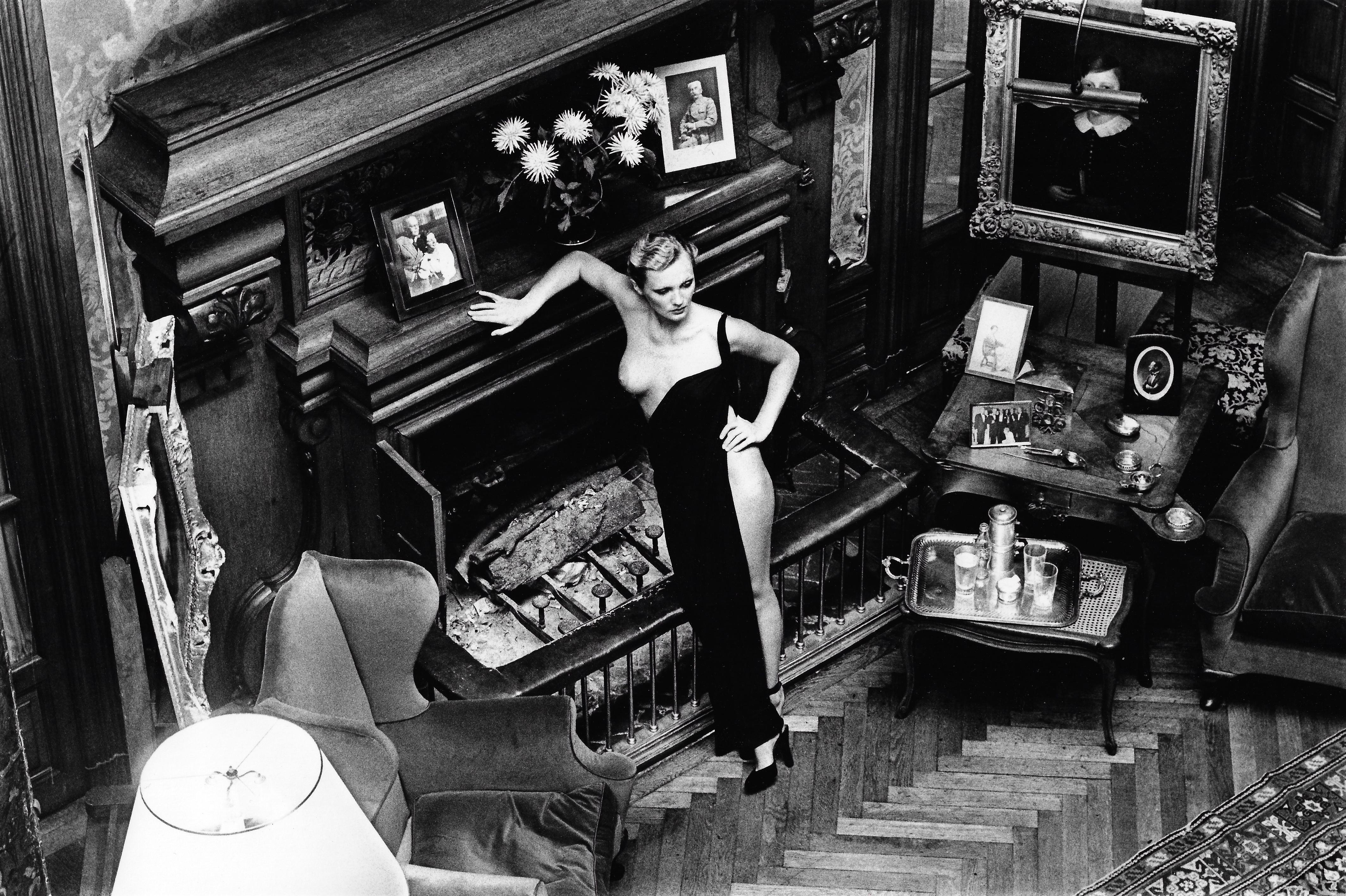 Helmut Newton Black and White Photograph - Roselyne in Arcangues, France