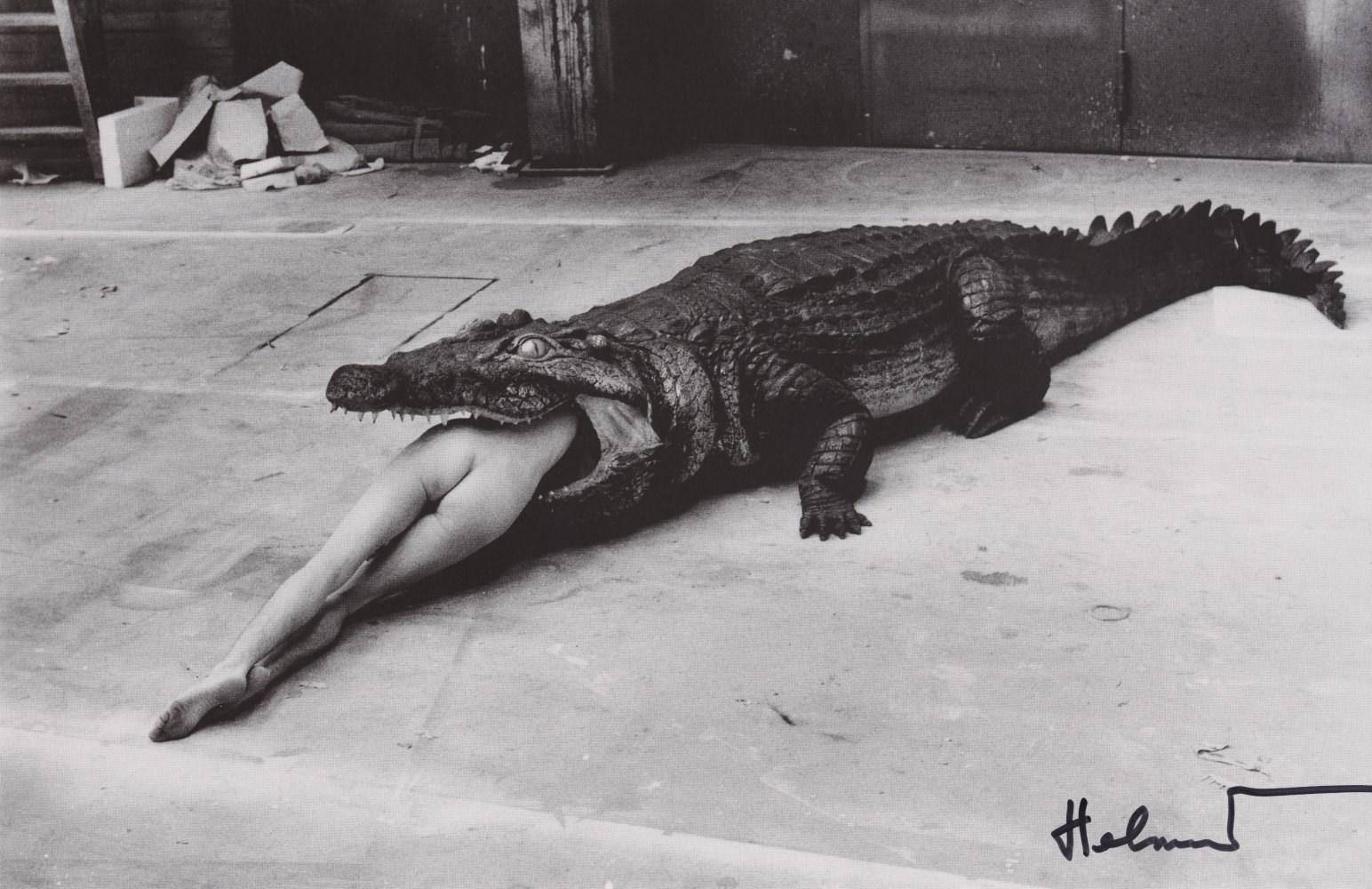 Helmut Newton Black and White Photograph - SIGNED "Scene from Pina Bausch, Dance Theater Wuppertal". 