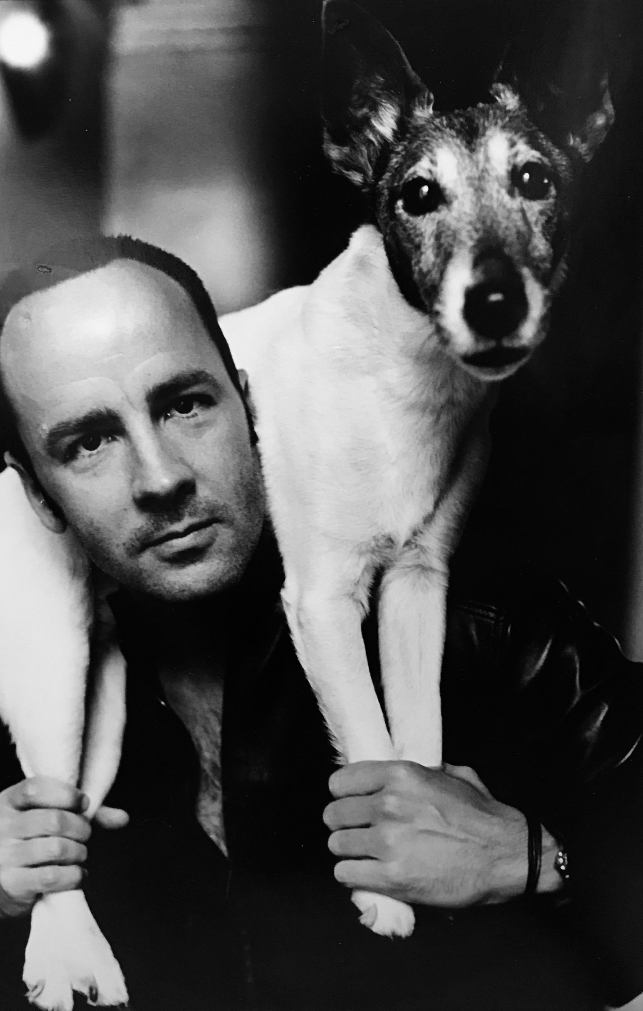 Helmut Newton Black and White Photograph - Tom Ford Dog, For Vogue, 1999