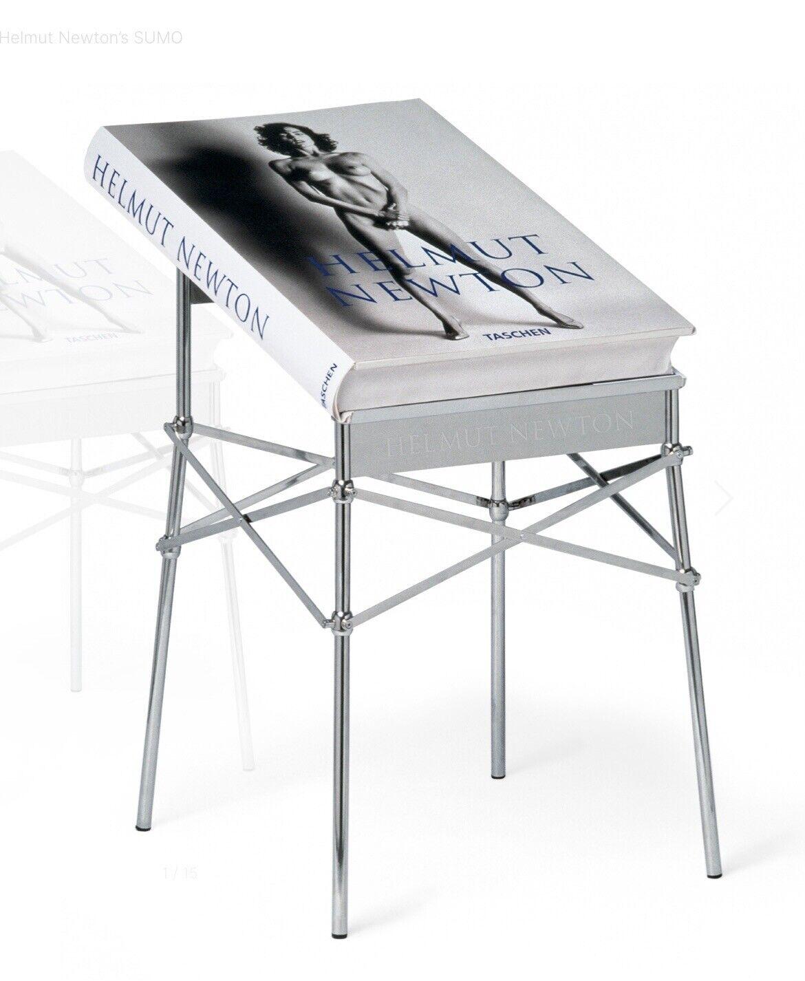 Helmut Newton’s SUMO - Edition 08065 of 10,000 Hardcover with book stand,  size 28'H x 20.5"W x 3" D, 34.80 kg, 464 pages.

This edition is sold out. Almost as enormous as its subject is influential, the original SUMO is an homage to the astounding