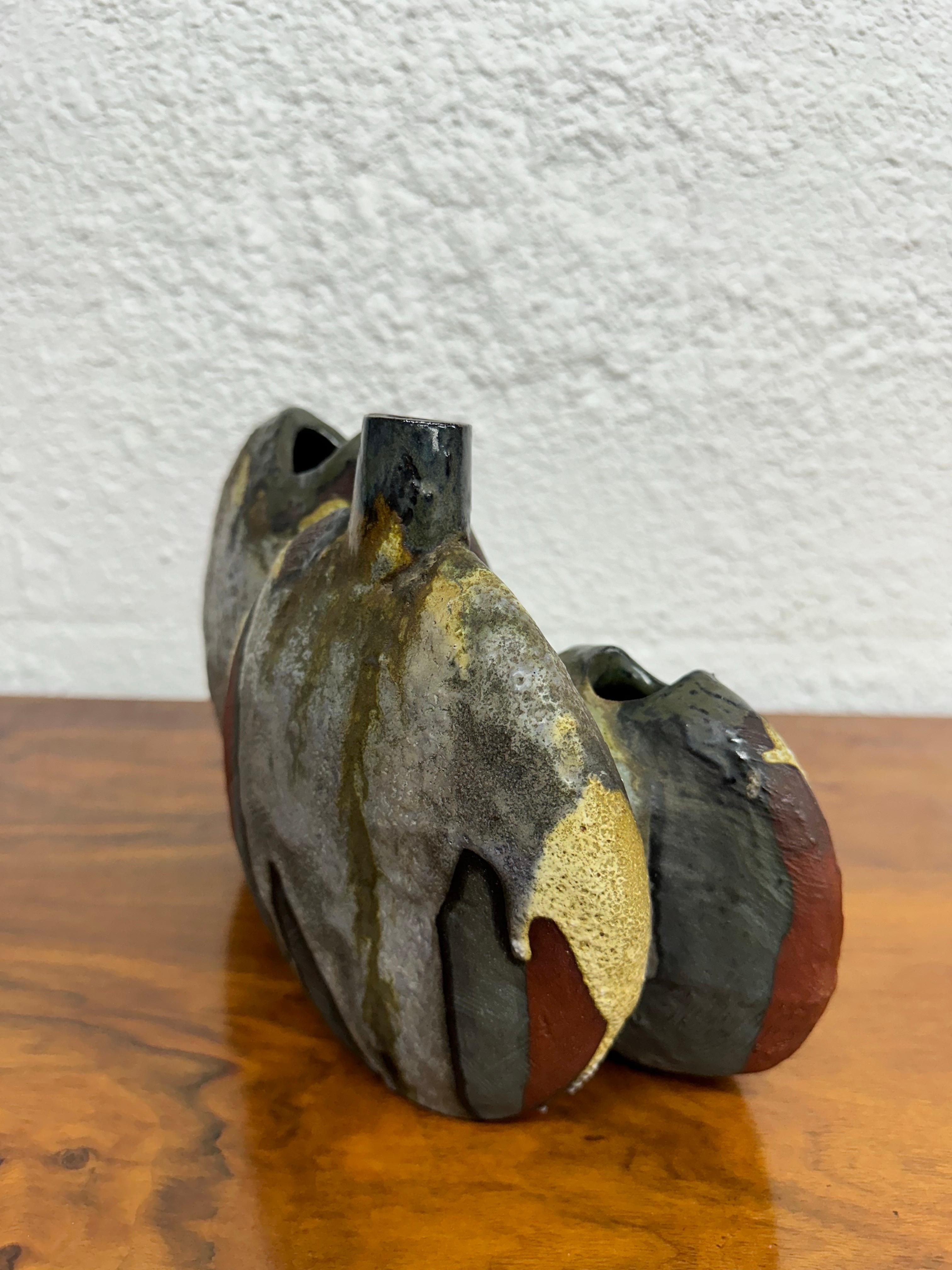 Helmut Schäffenacker German Brutalist Ceramic Vase circa 1970’s, model 502N In Good Condition In Lutz, FL