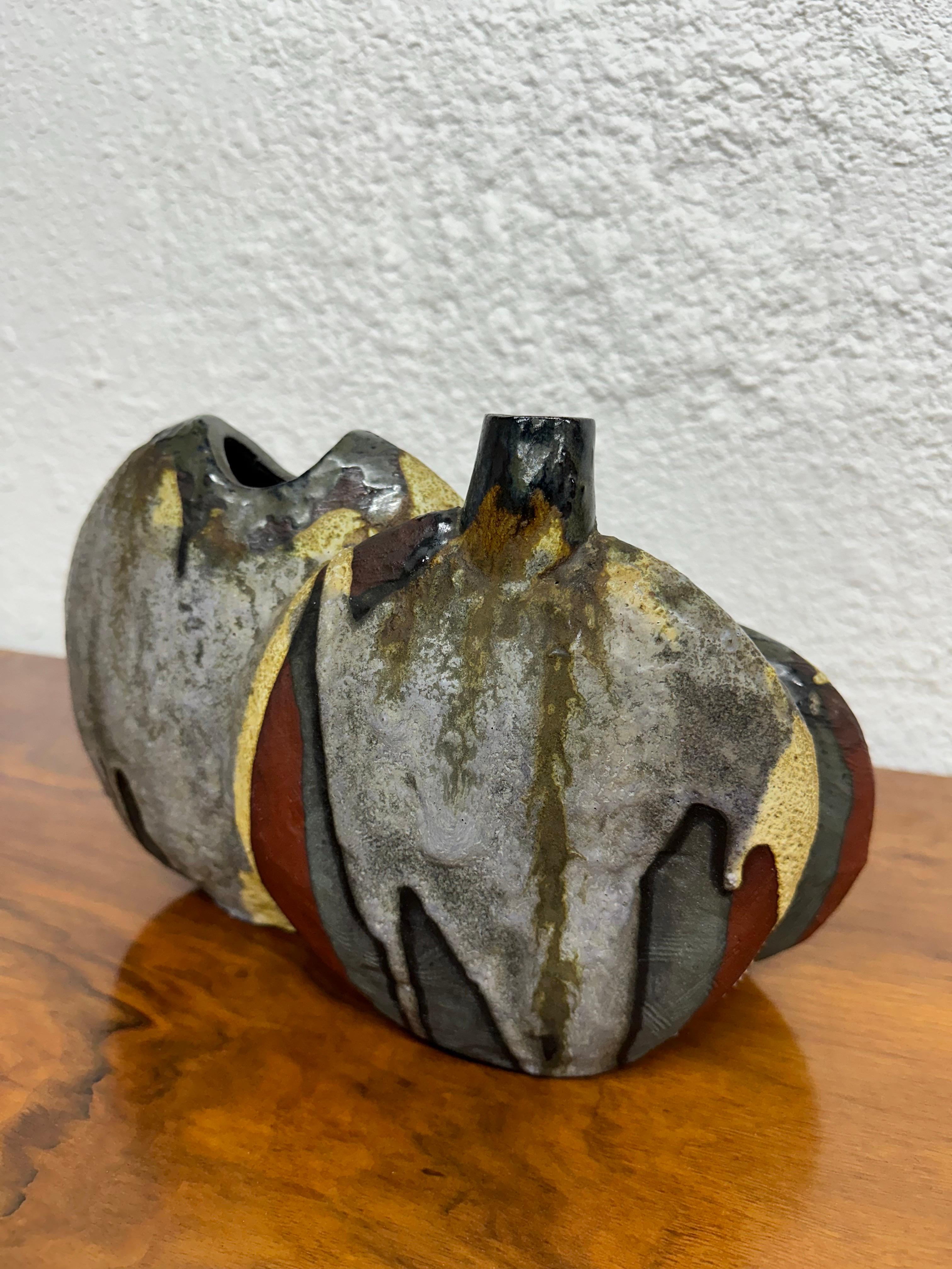 20th Century Helmut Schäffenacker German Brutalist Ceramic Vase circa 1970’s, model 502N