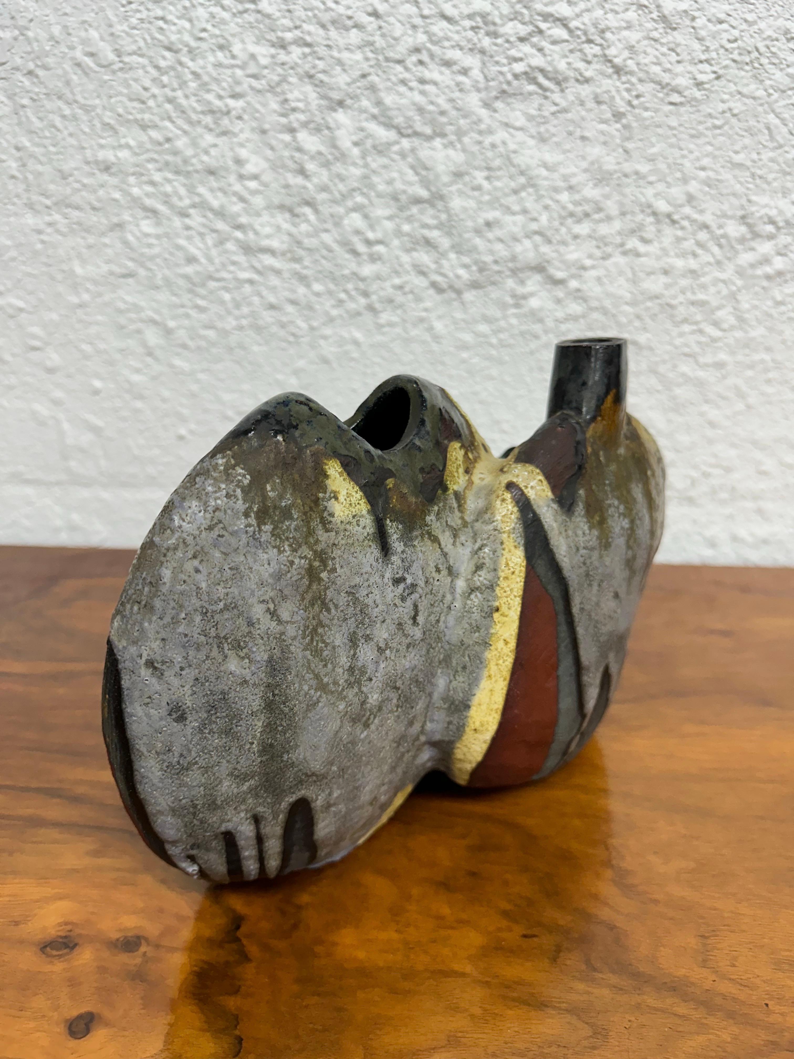 Pottery Helmut Schäffenacker German Brutalist Ceramic Vase circa 1970’s, model 502N