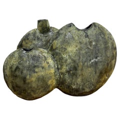 Helmut Schäffenacker Vaso triplice in ceramica verde brutalista tedesco Helmut Schäffenacker Vaso triplice in ceramica verde brutalista tedesco