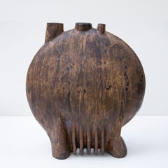 Helmut Schäffenacker Huge Round Maroon Glazed Stoneware Vase, 1960s