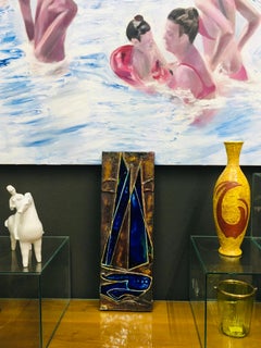 Helmut Schaffenacker Large Mid-Century Rectangular Ceramic Wall Plate Glazed